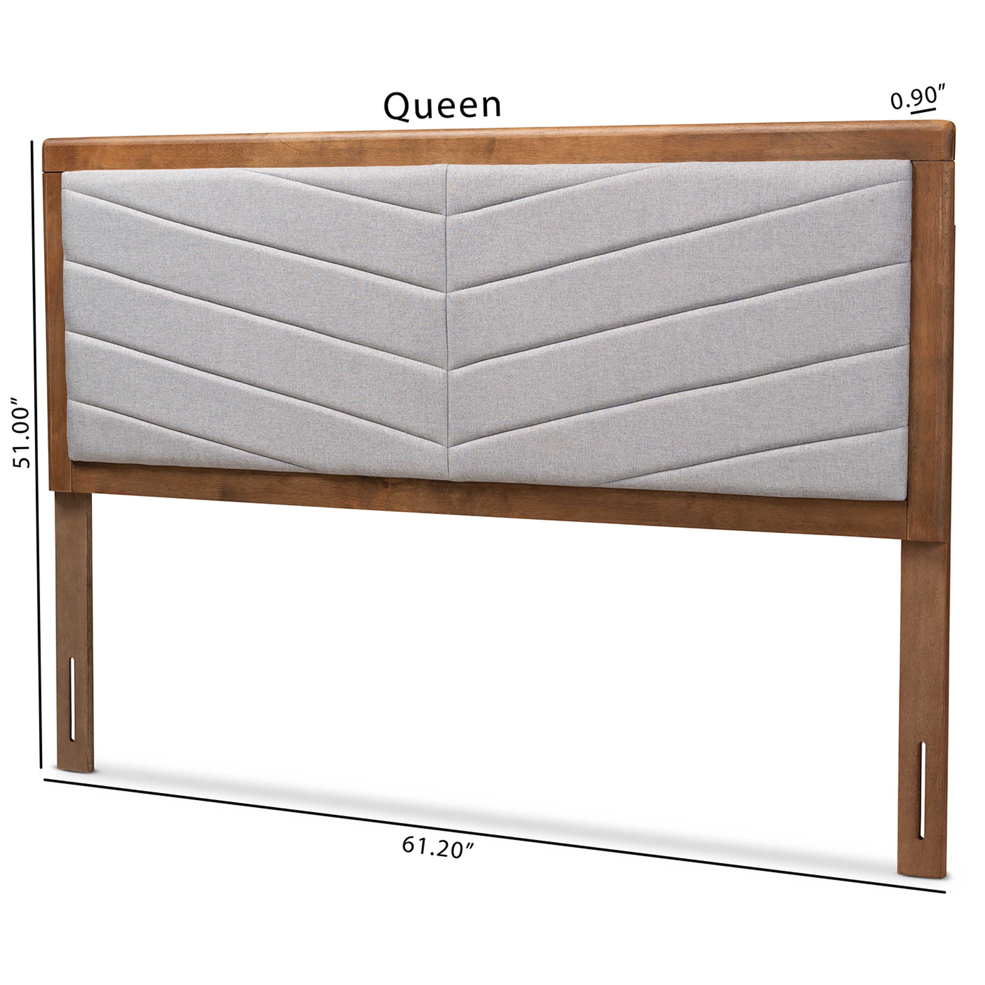 Iden Modern and Contemporary Fabric Upholstered and Finished Wood Headboard