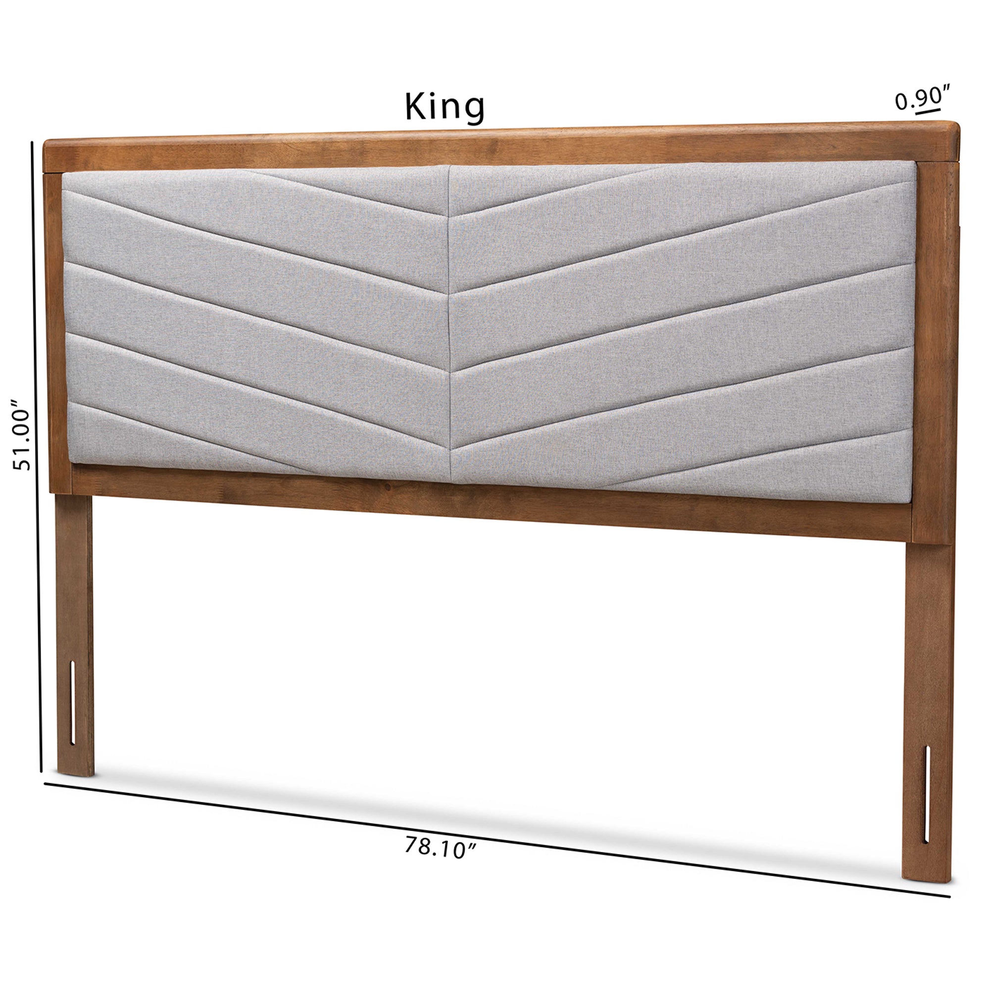 Iden Modern and Contemporary Fabric Upholstered and Finished Wood Headboard