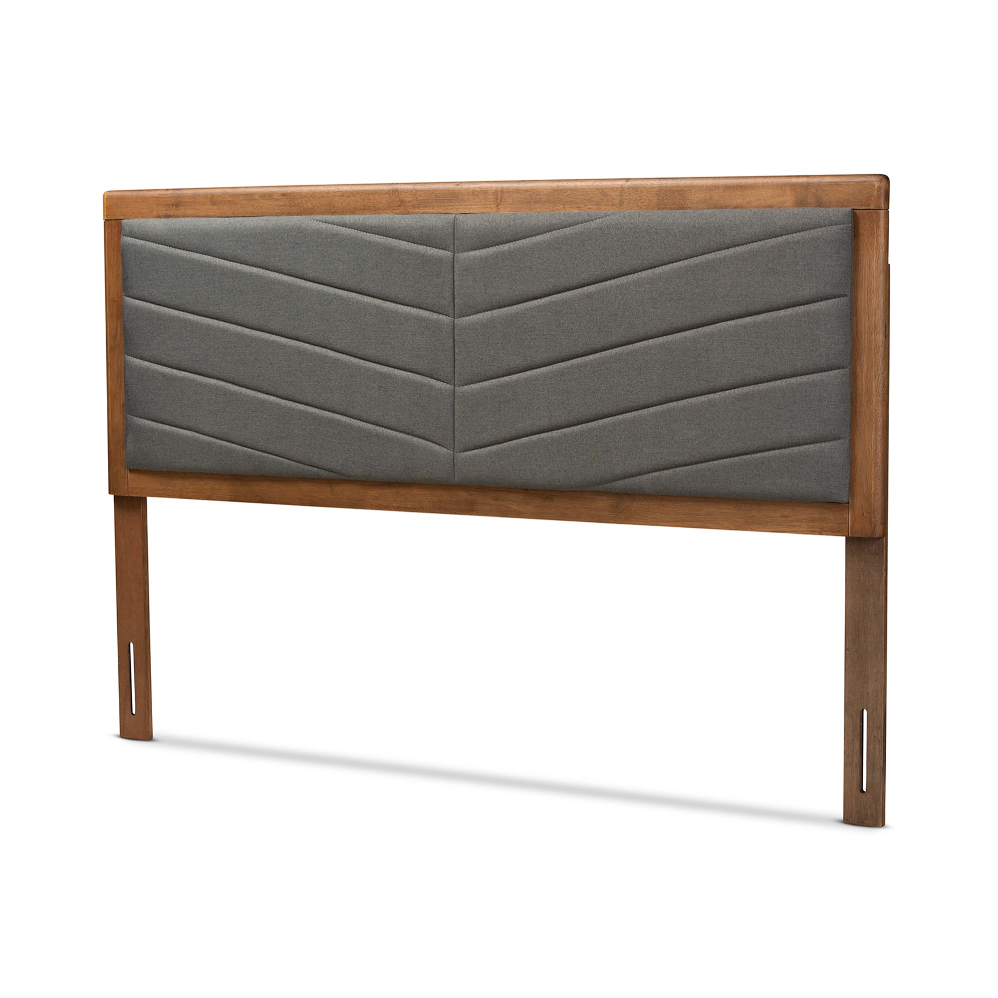 Iden Modern and Contemporary Fabric Upholstered and Finished Wood Headboard