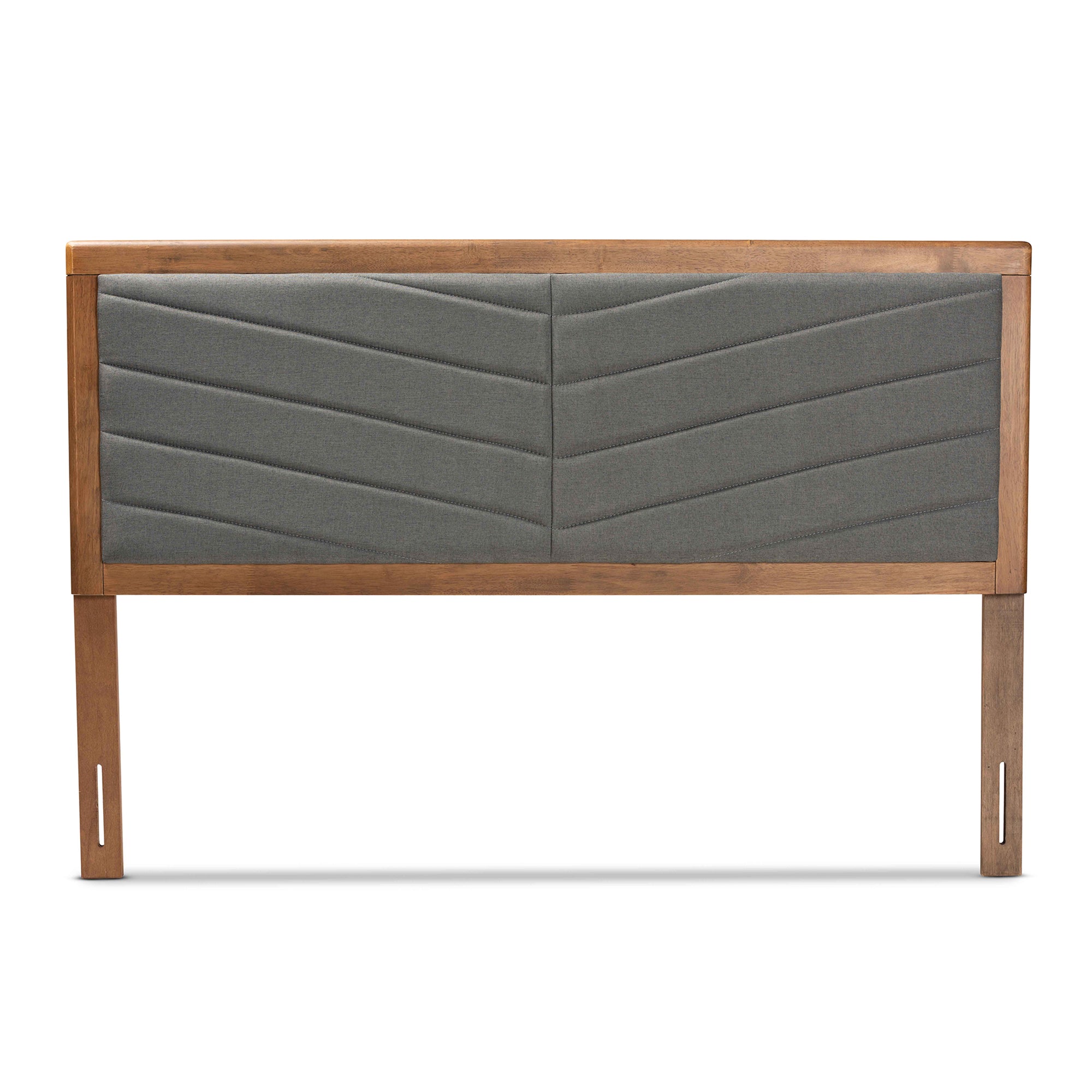 Iden Modern and Contemporary Fabric Upholstered and Finished Wood Headboard