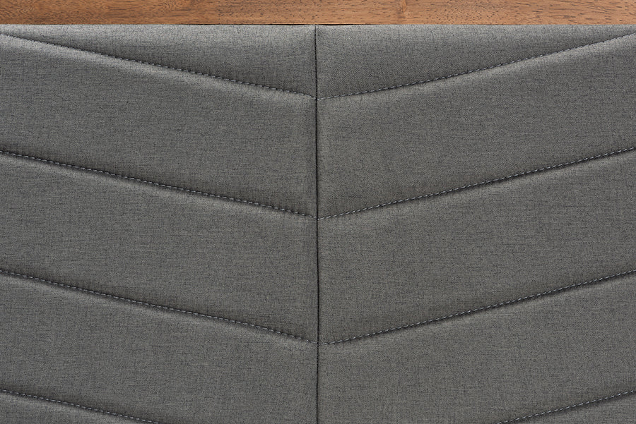 Iden Modern and Contemporary Fabric Upholstered and Finished Wood Headboard