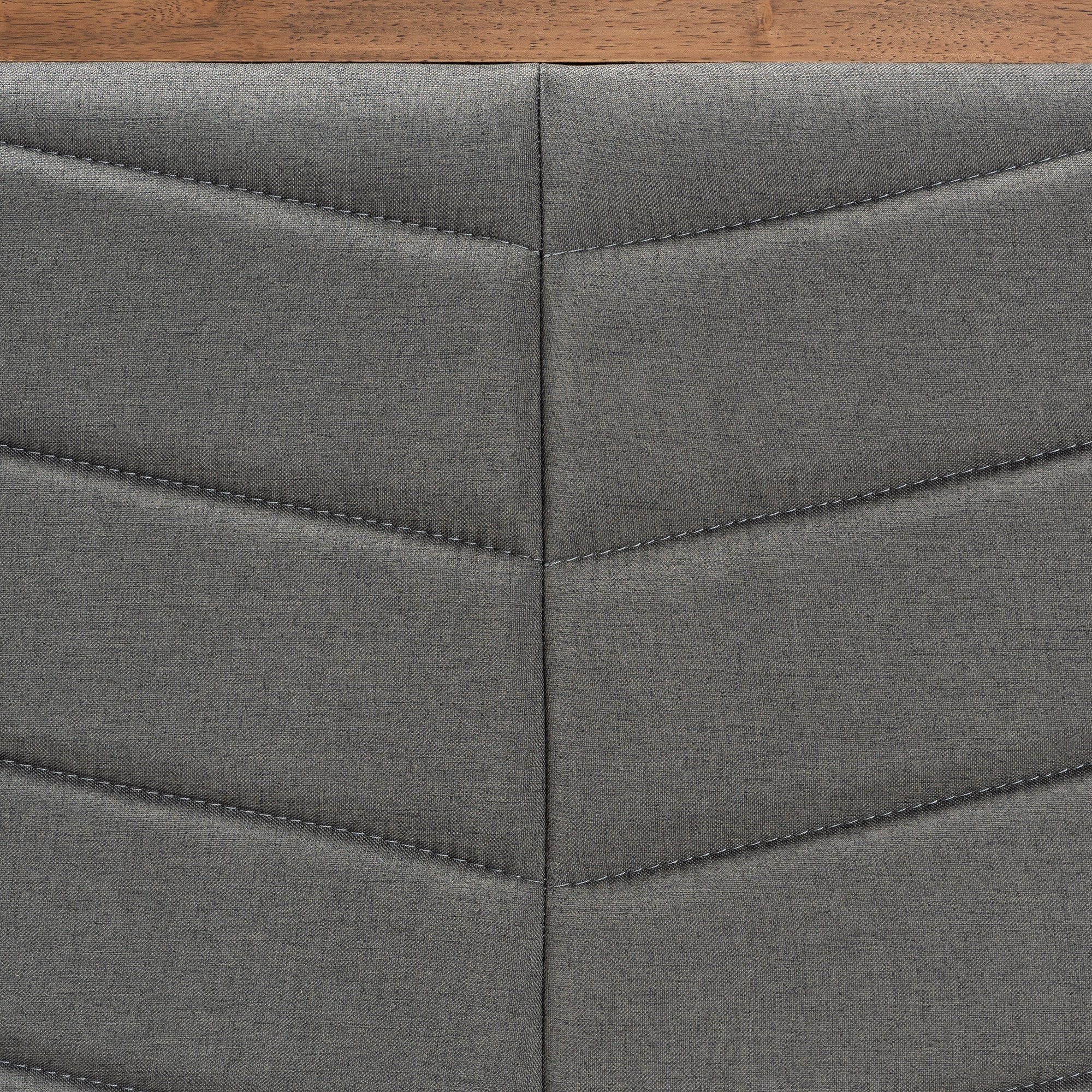 Iden Modern and Contemporary Fabric Upholstered and Finished Wood Headboard
