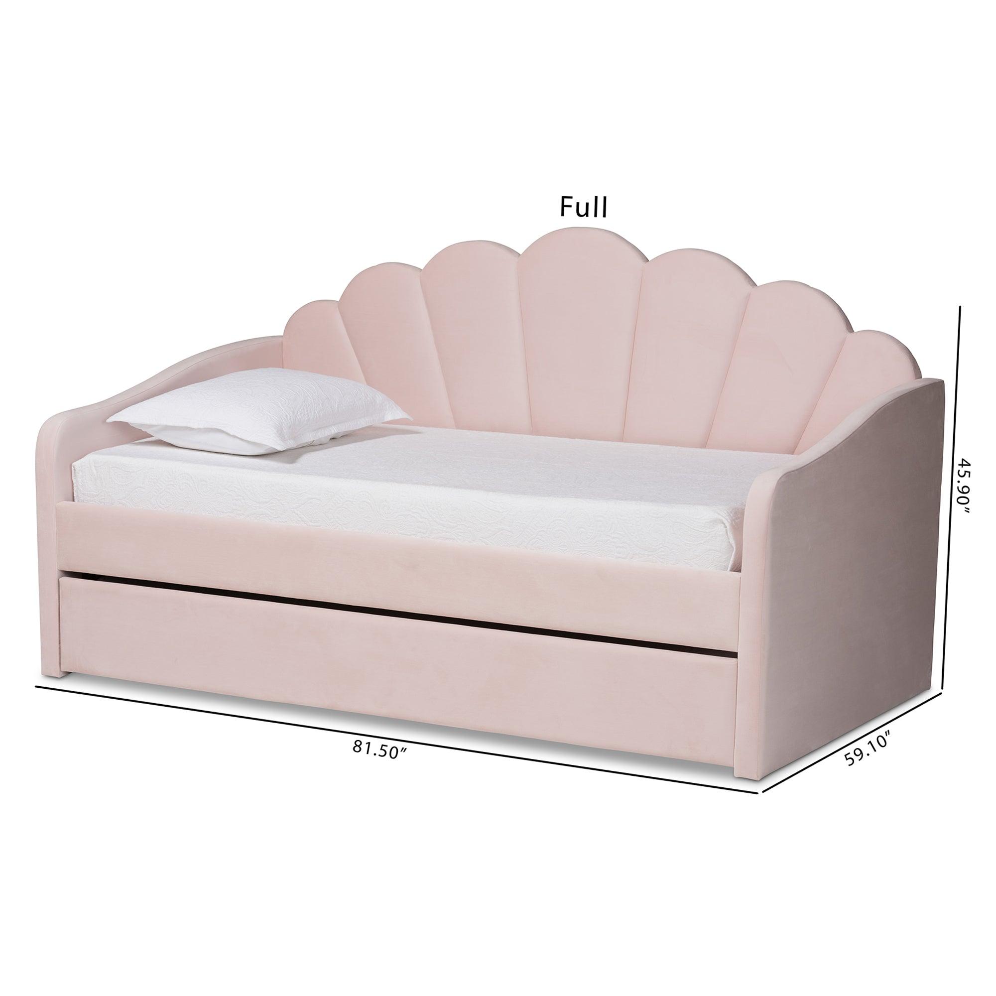 Timila Modern and Contemporary Light Velvet Fabric Upholstered Daybed