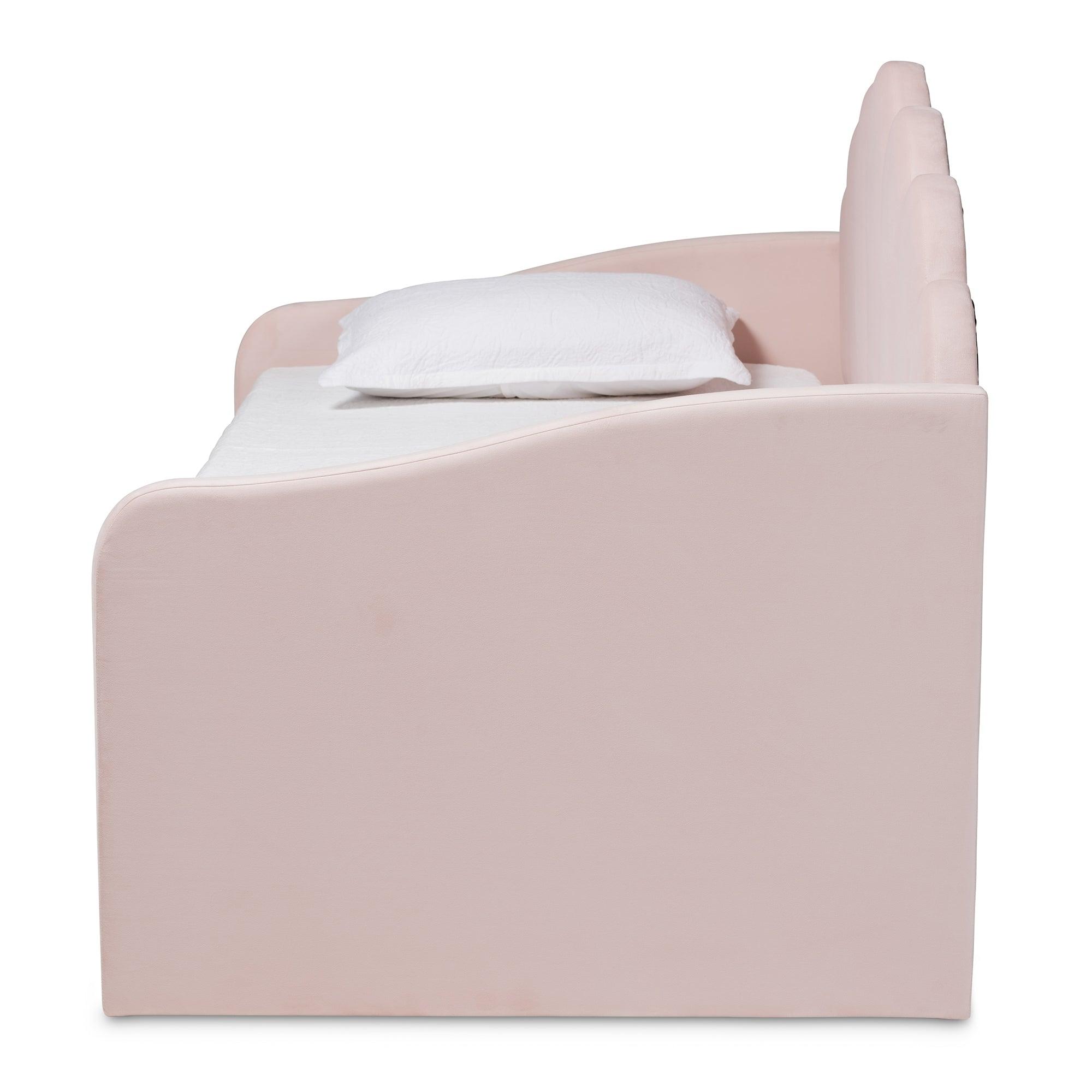 Timila Modern and Contemporary Light Velvet Fabric Upholstered Daybed