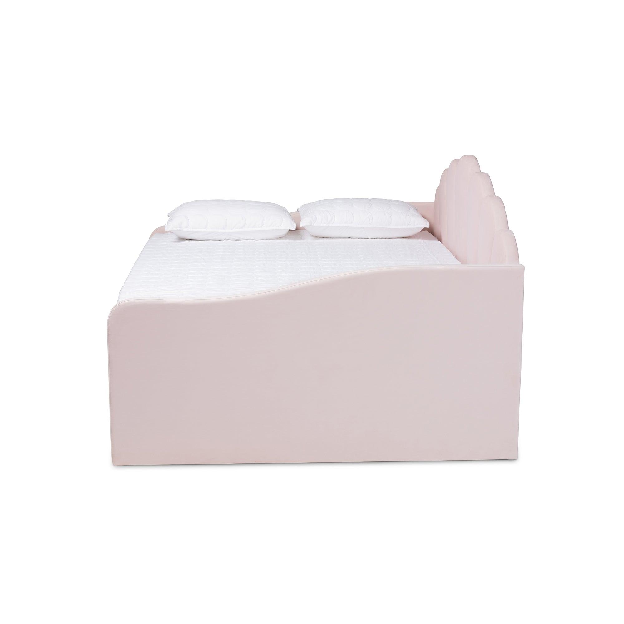 Timila Modern and Contemporary Light Velvet Fabric Upholstered Daybed