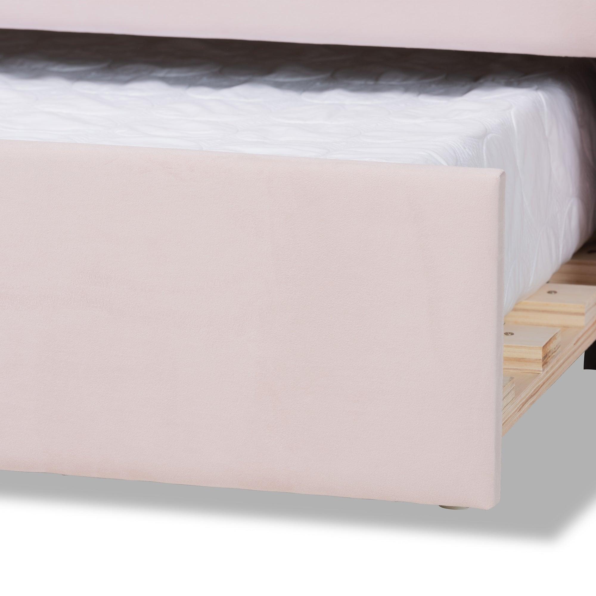 Timila Modern and Contemporary Light Velvet Fabric Upholstered Daybed