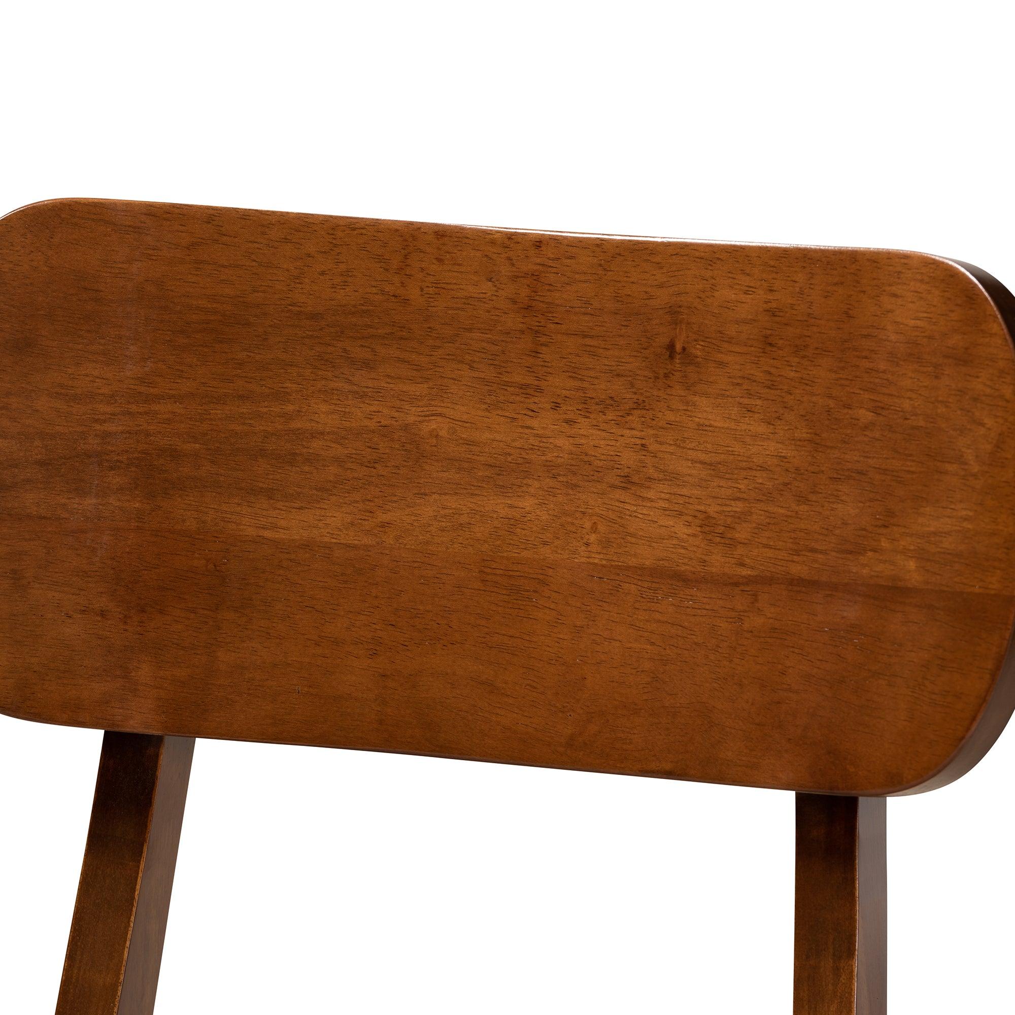 Euclid Mid-Century Modern Fabric Upholstered and Finished Wood 5-Piece Dining Set