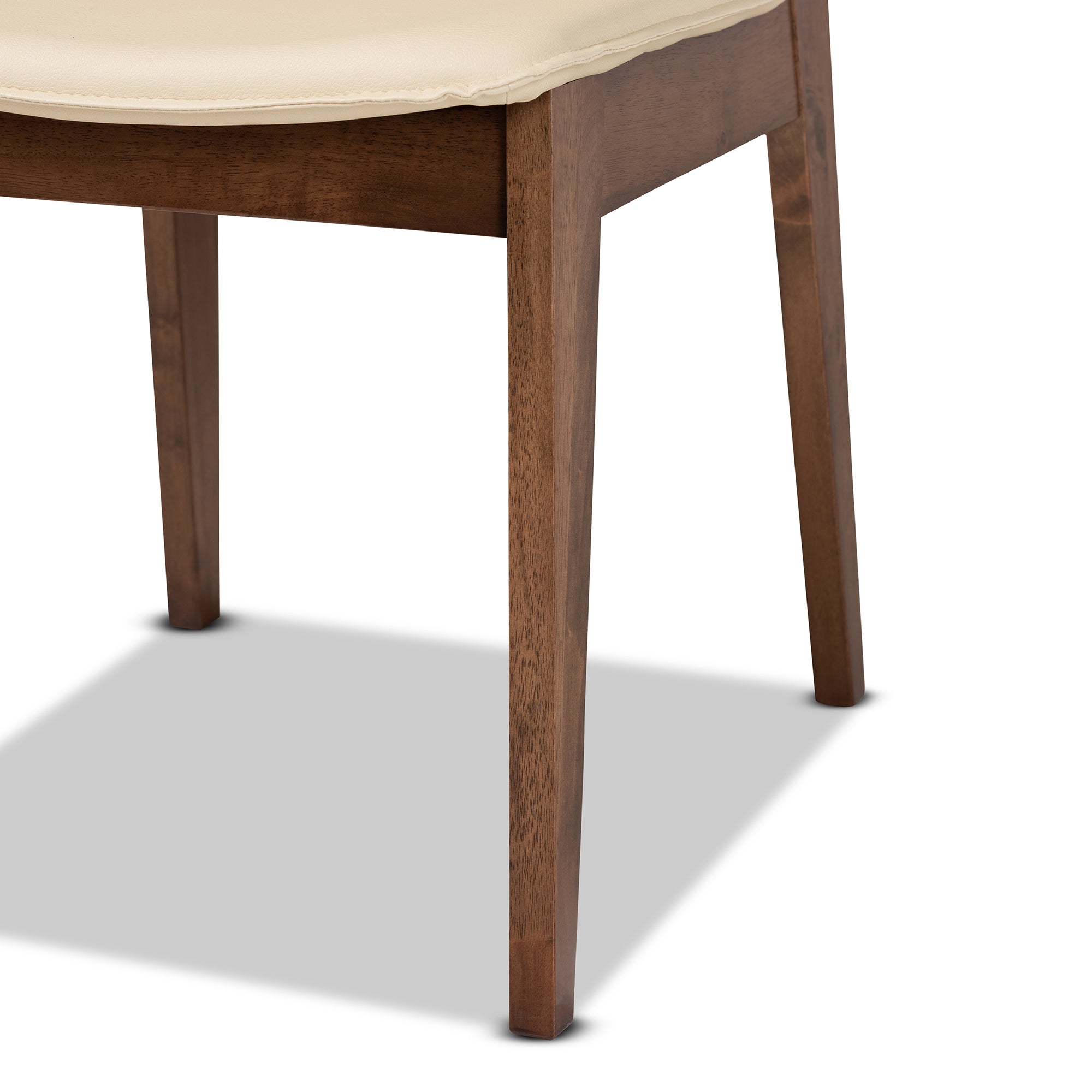 Afton Mid-Century Modern Faux Leather Upholstered and Finished Wood 7-Piece Dining Set