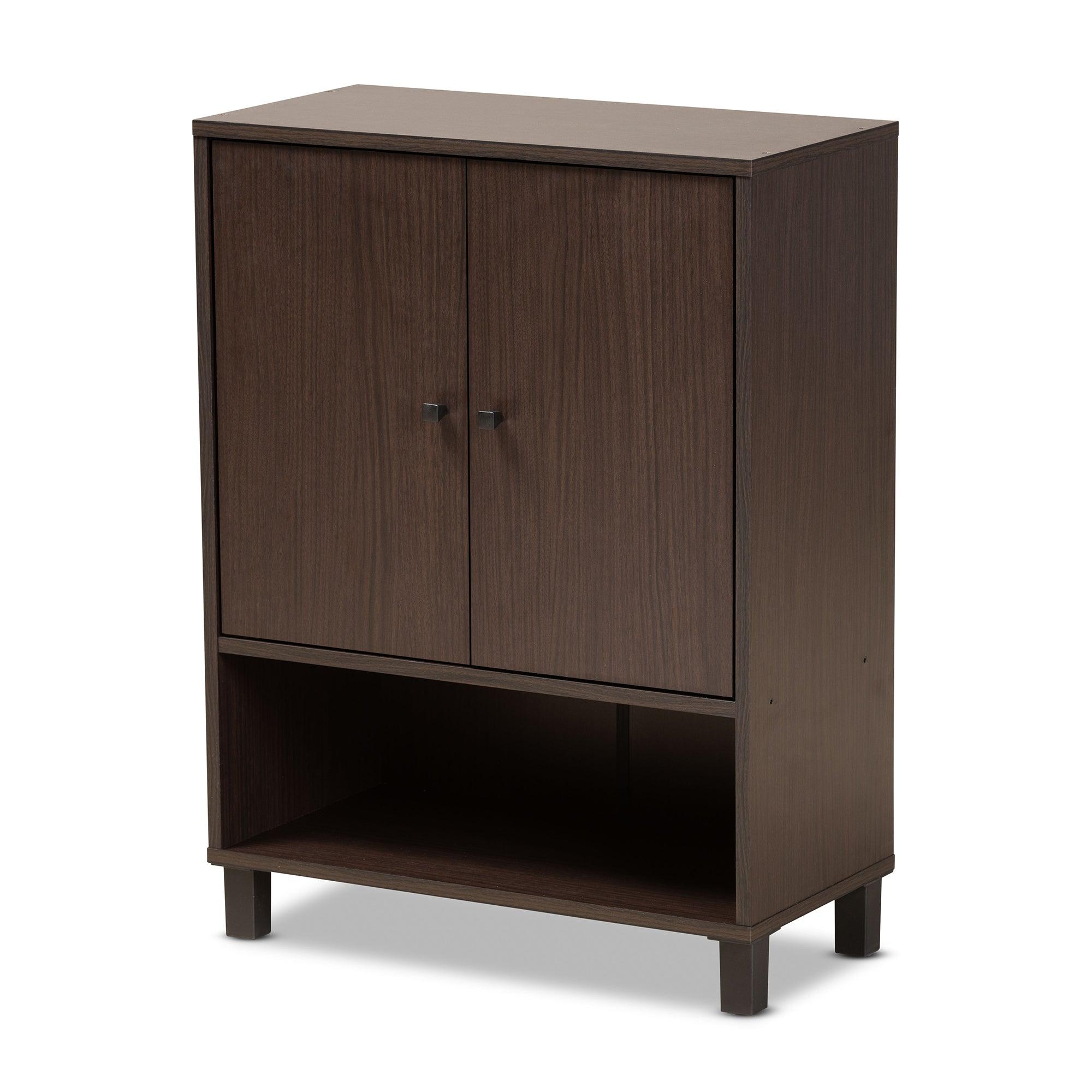 Rossin Modern and Contemporary Finished Wood 2-Door Entryway Shoe Storage Cabinet