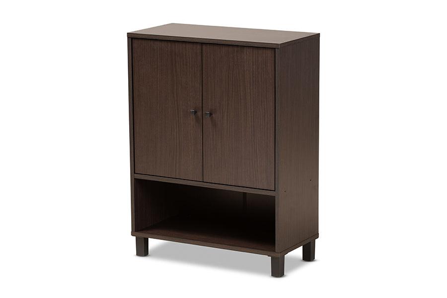 Rossin Modern and Contemporary Finished Wood 2-Door Entryway Shoe Storage Cabinet