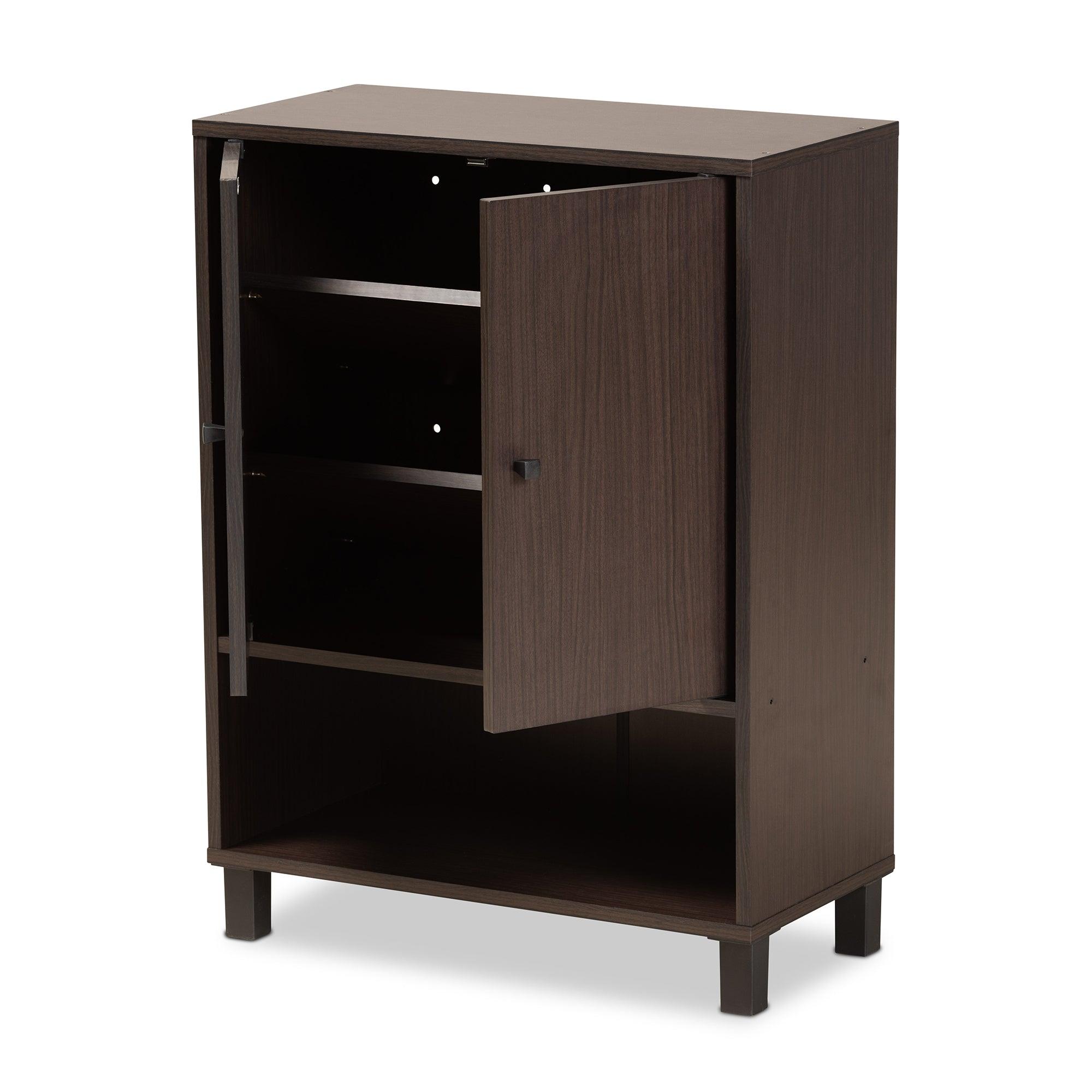 Rossin Modern and Contemporary Finished Wood 2-Door Entryway Shoe Storage Cabinet