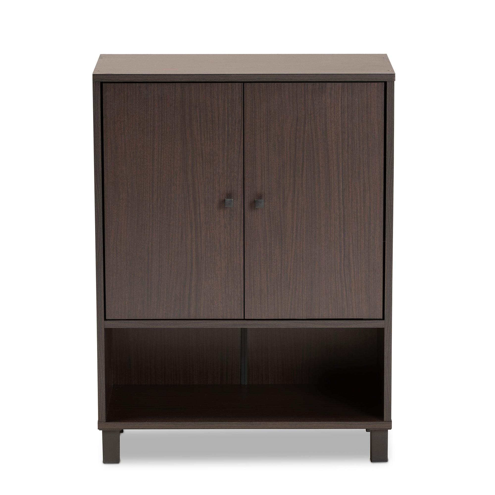 Rossin Modern and Contemporary Finished Wood 2-Door Entryway Shoe Storage Cabinet