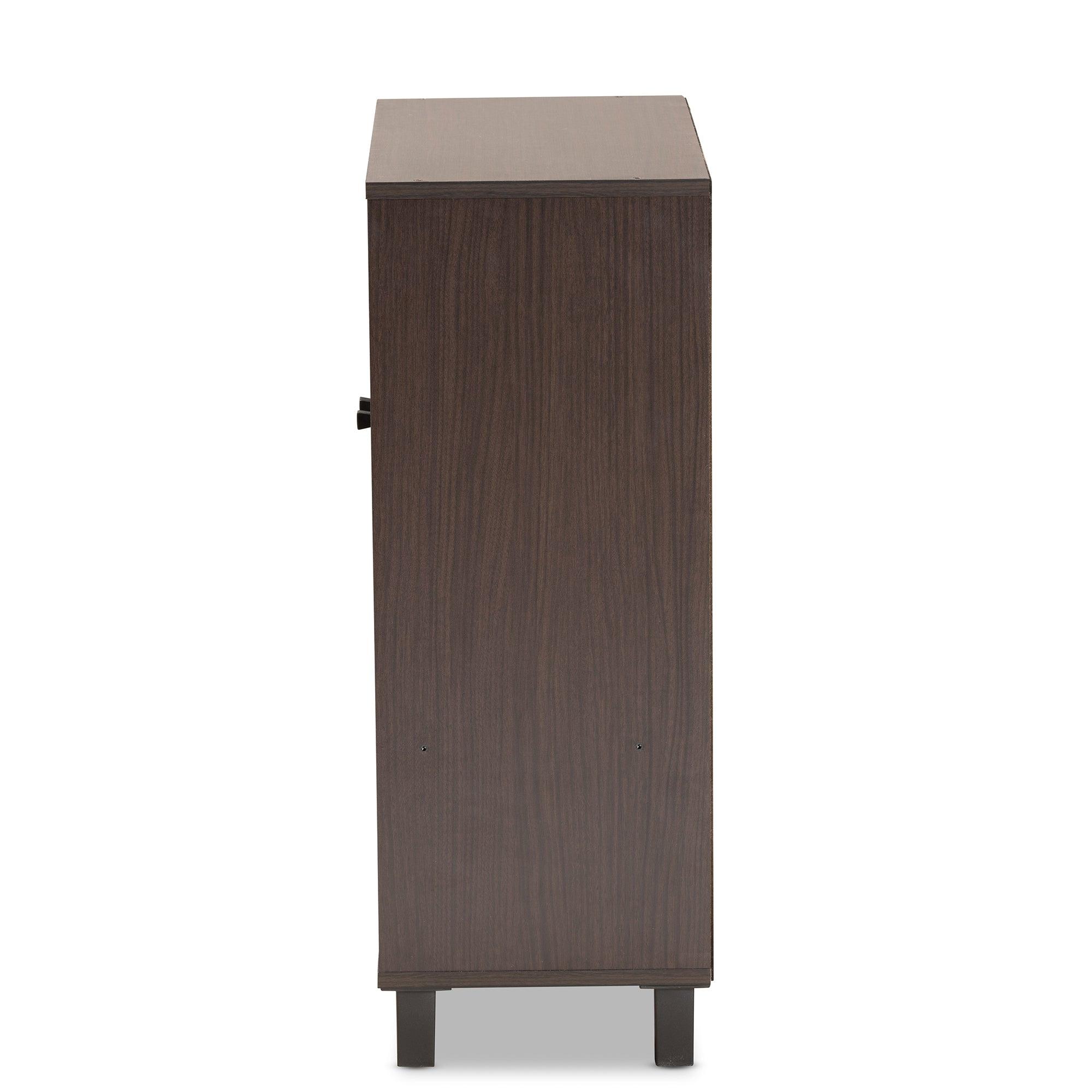 Rossin Modern and Contemporary Finished Wood 2-Door Entryway Shoe Storage Cabinet