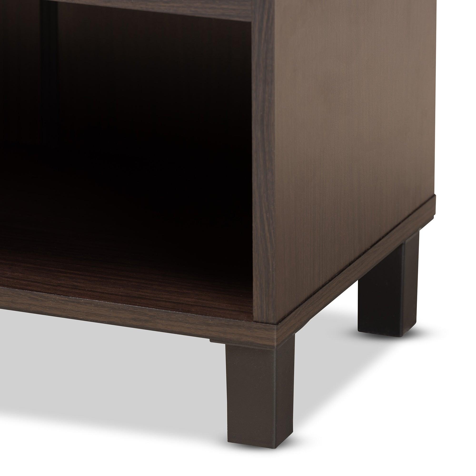 Rossin Modern and Contemporary Finished Wood 2-Door Entryway Shoe Storage Cabinet