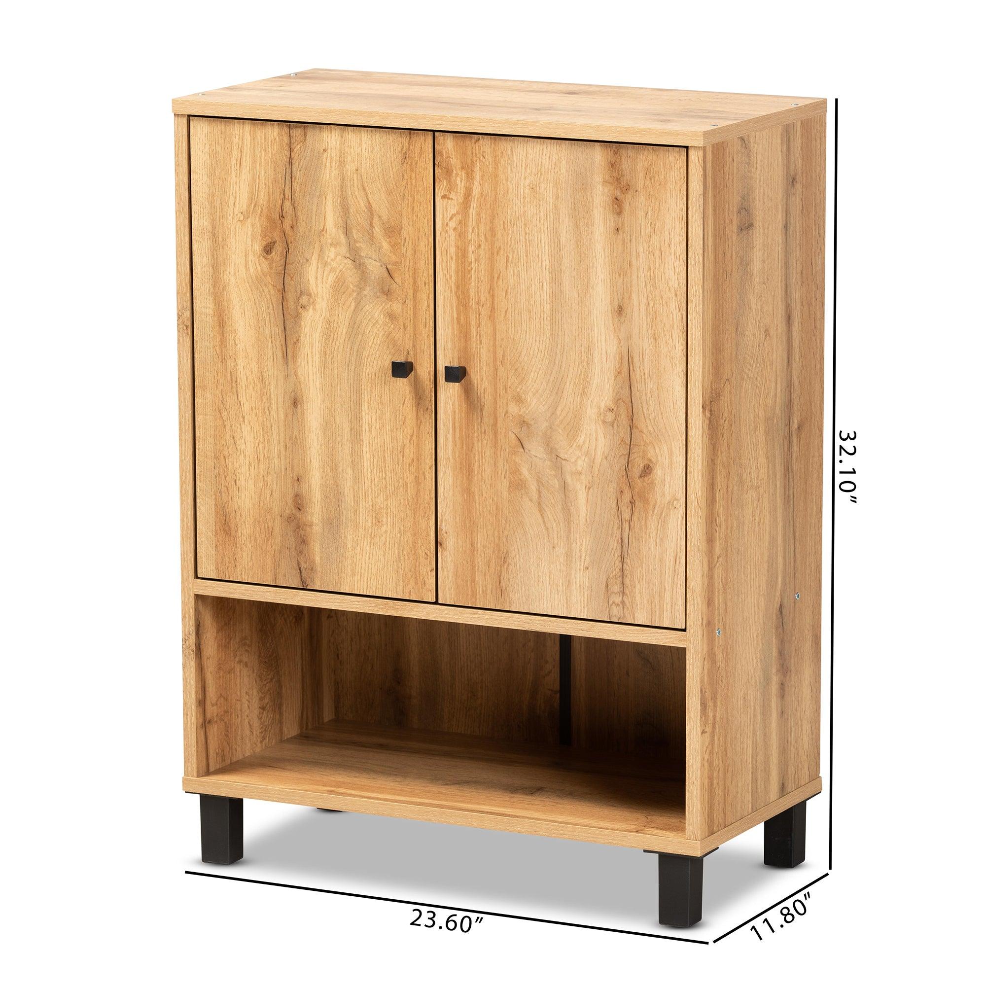 Rossin Modern and Contemporary Finished Wood 2-Door Entryway Shoe Storage Cabinet
