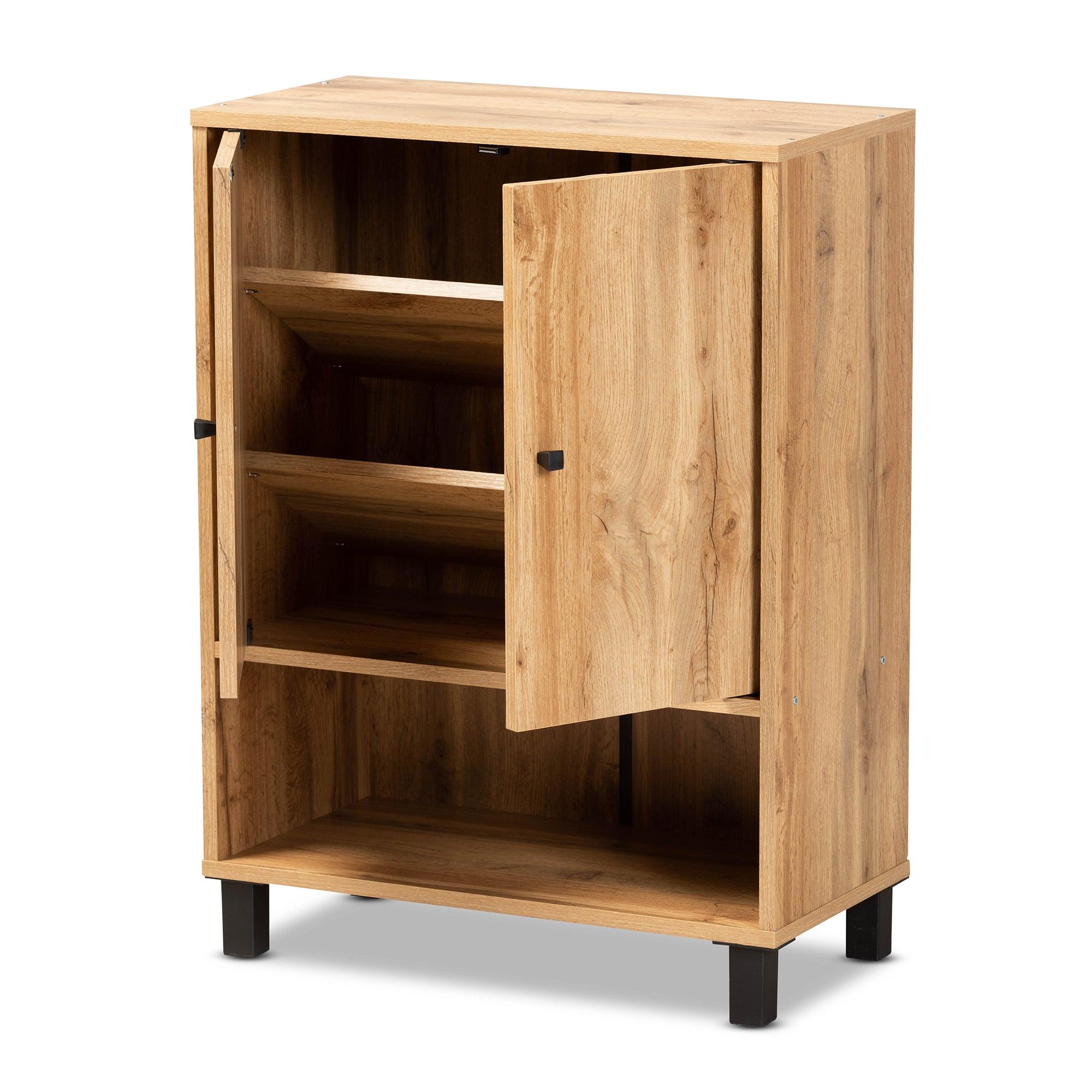 Rossin Modern and Contemporary Finished Wood 2-Door Entryway Shoe Storage Cabinet