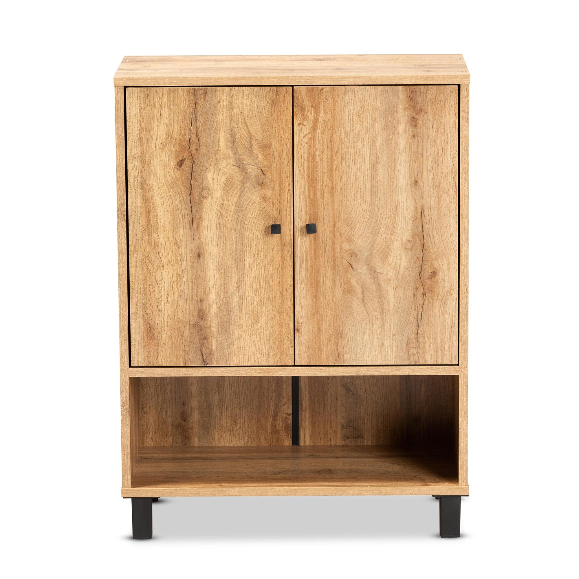 Rossin Modern and Contemporary Finished Wood 2-Door Entryway Shoe Storage Cabinet