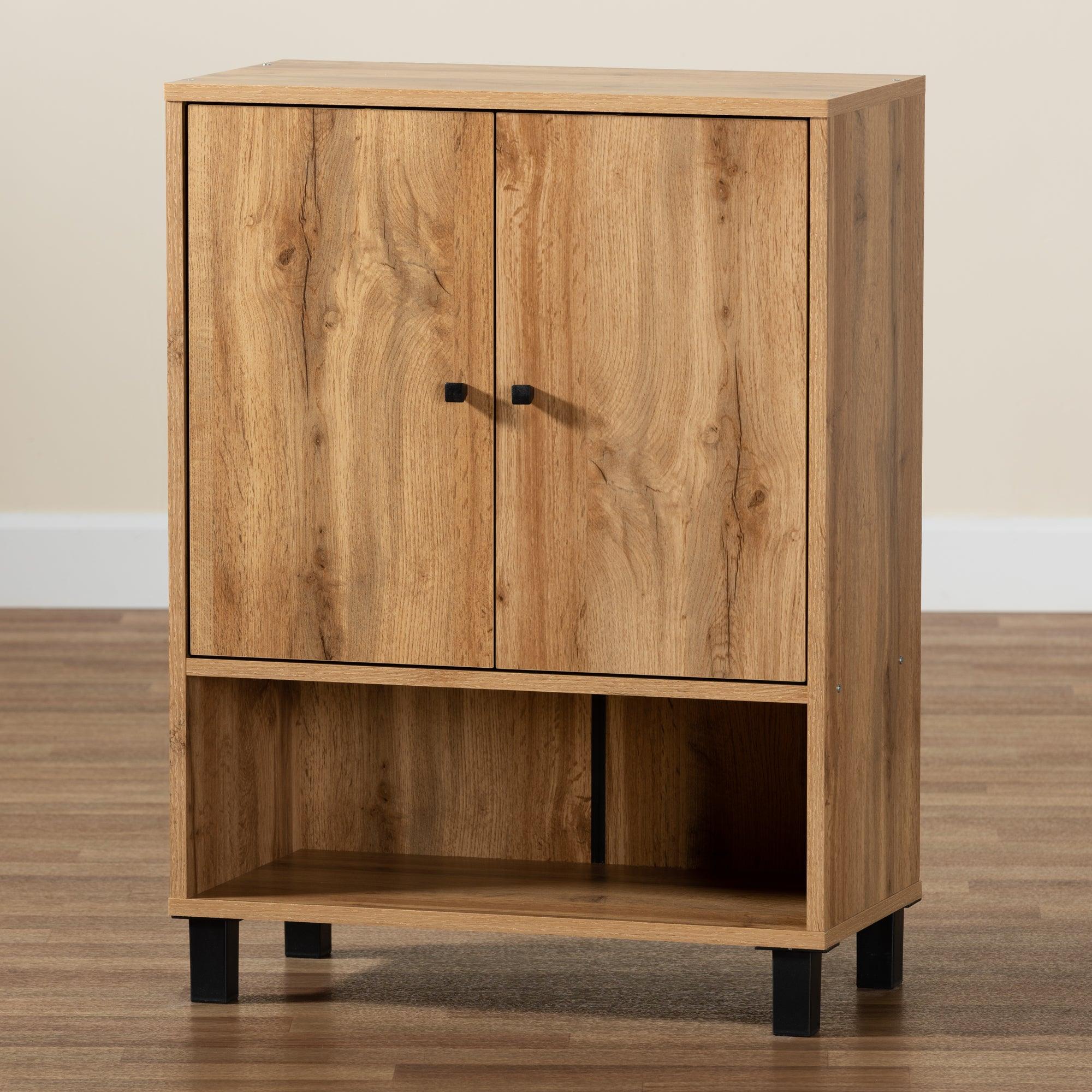 Rossin Modern and Contemporary Finished Wood 2-Door Entryway Shoe Storage Cabinet