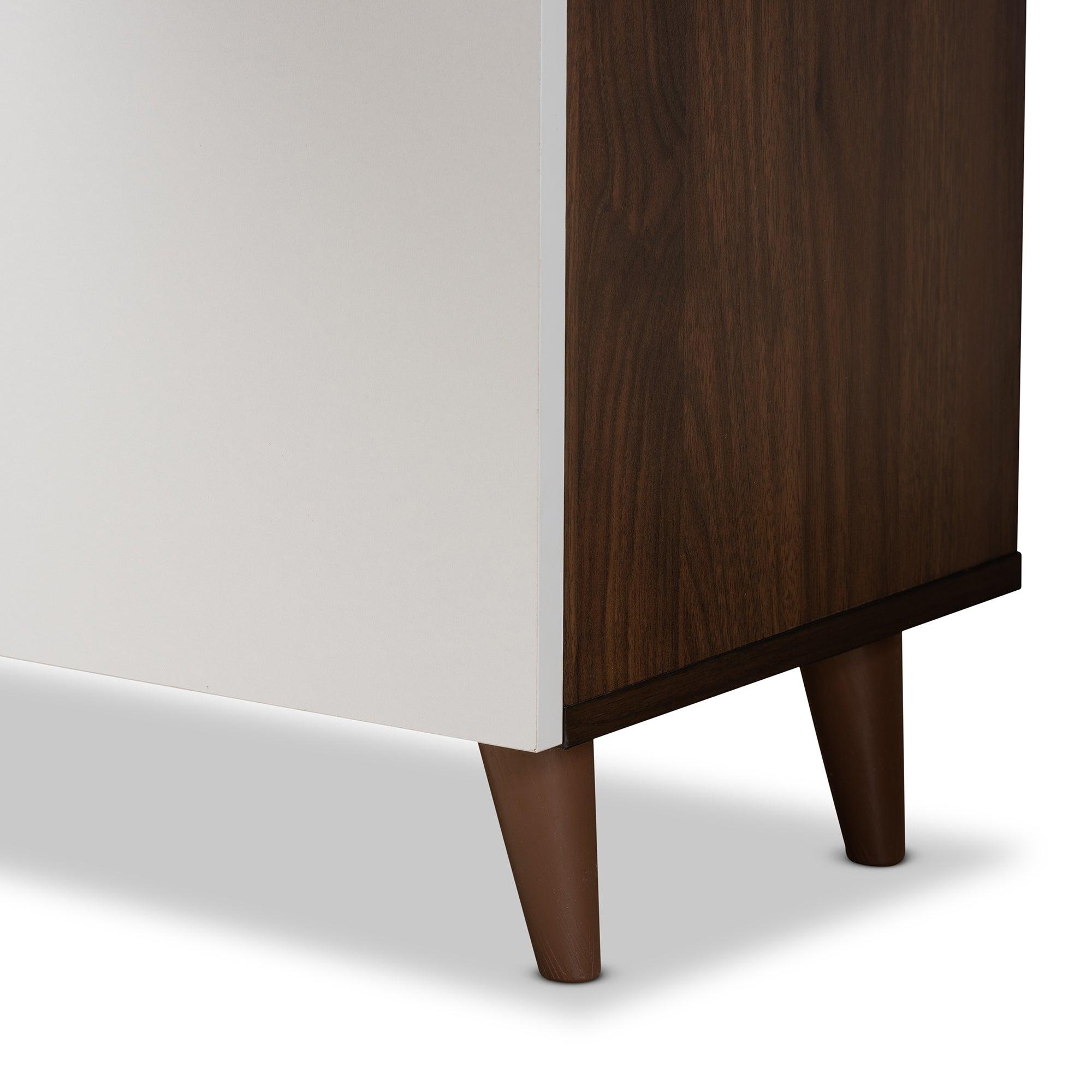 Tobias Mid-Century Modern Two-Tone and Finished Wood Storage Computer Desk