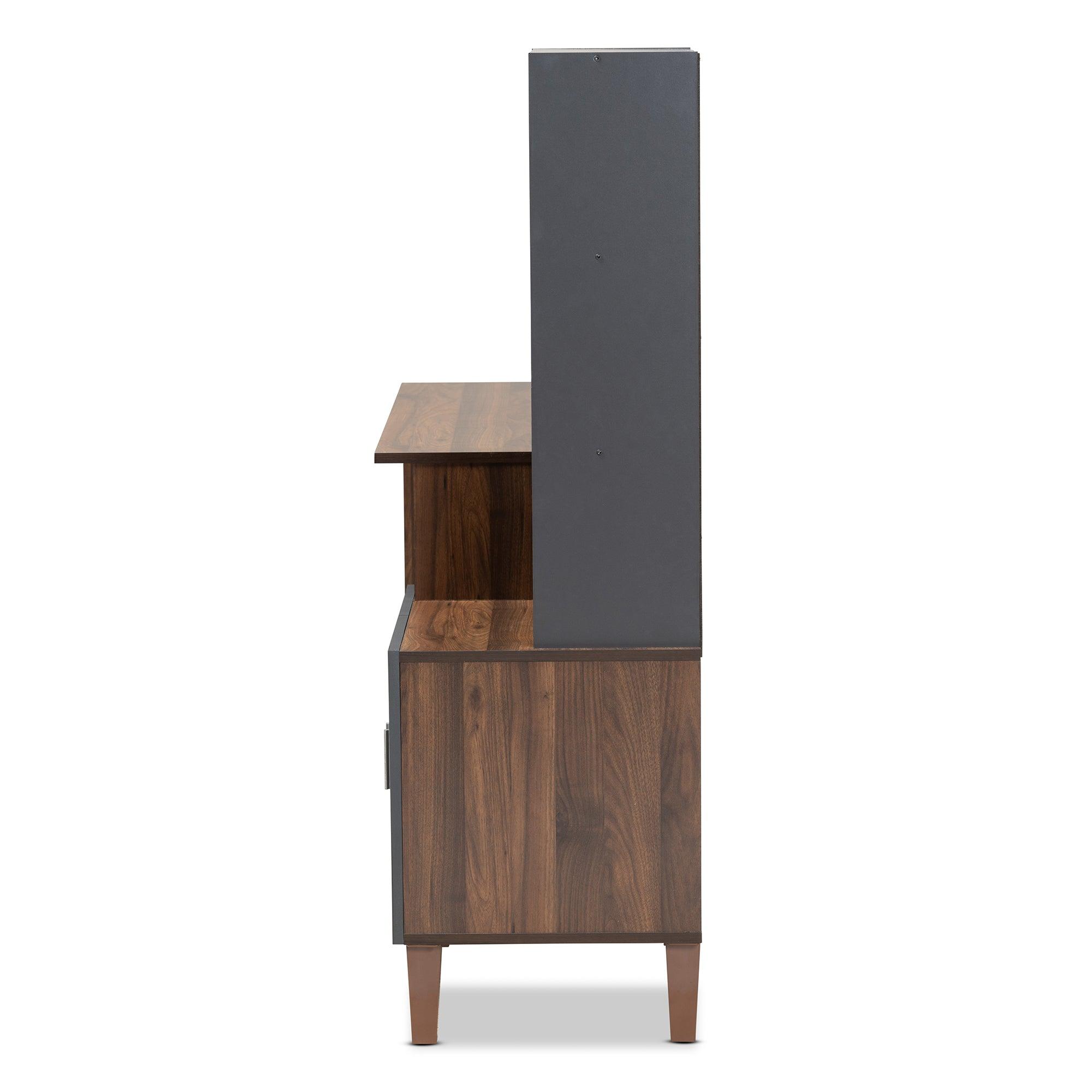 Jaeger Modern and Contemporary Two-Tone and Dark Finished Wood Storage Desk