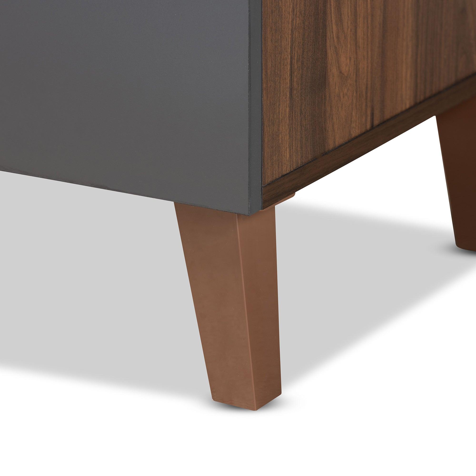 Jaeger Modern and Contemporary Two-Tone and Dark Finished Wood Storage Desk
