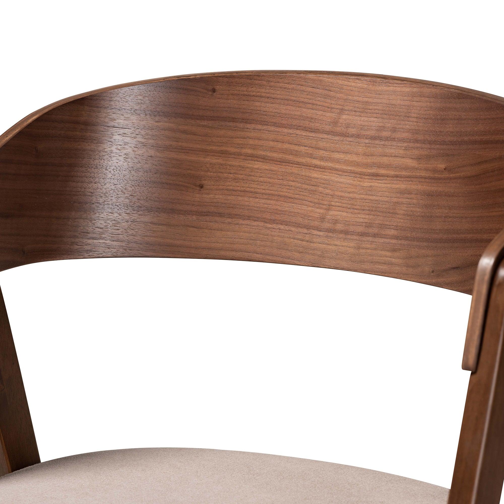 Danton Mid-Century Modern Fabric Upholstered and Finished Wood 5-Piece Dining Set