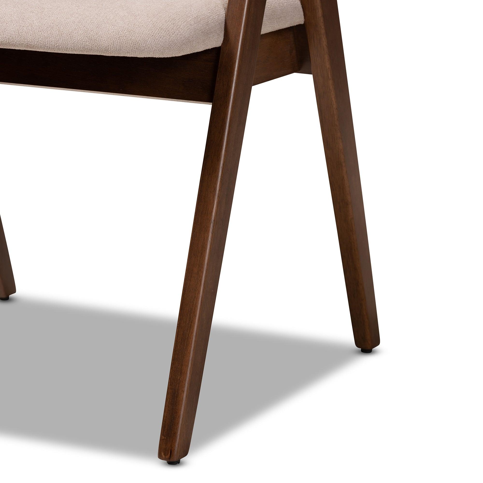 Danton Mid-Century Modern Fabric Upholstered and Finished Wood 5-Piece Dining Set