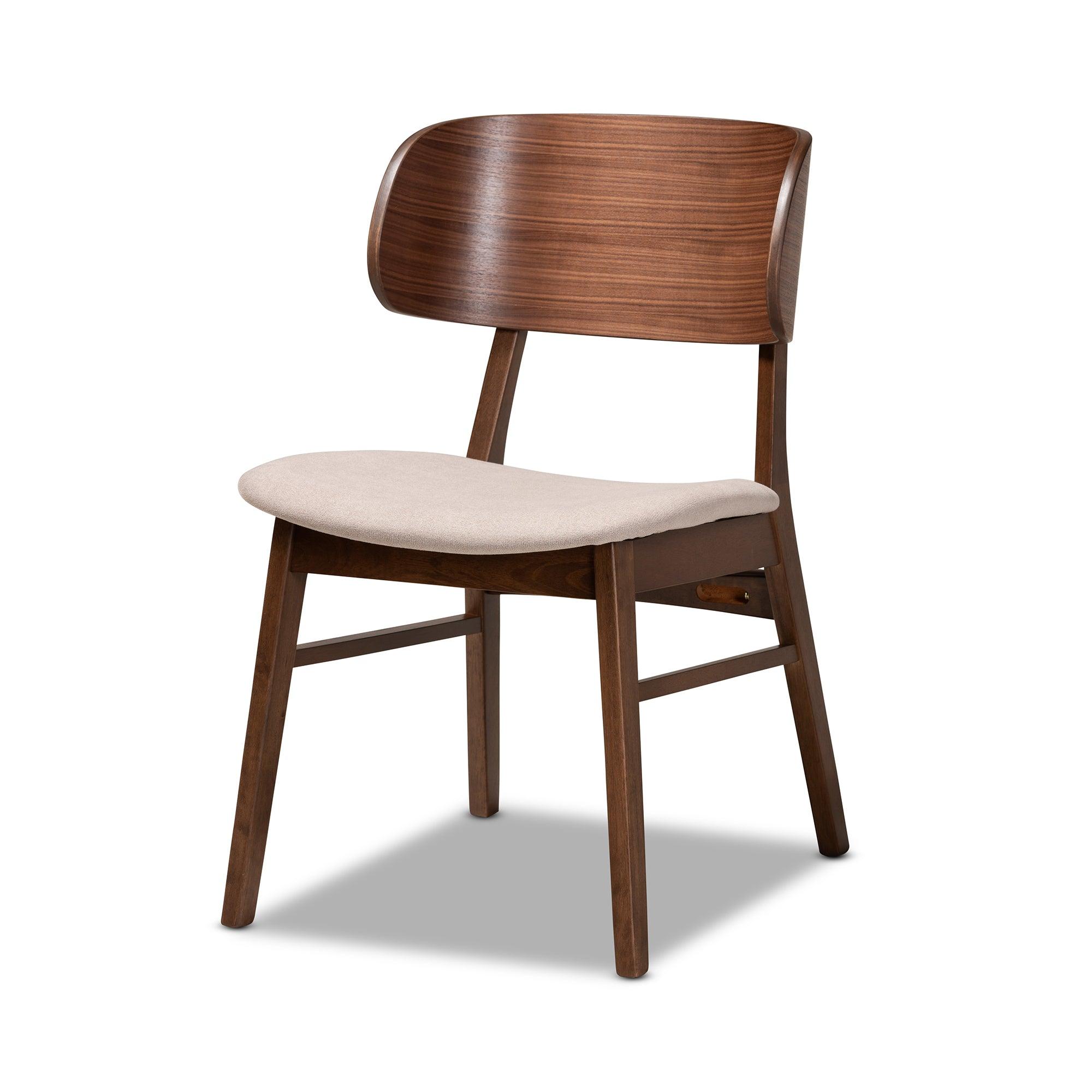 Alston Mid-Century Modern Fabric Upholstered and Finished Wood 5-Piece Dining Set