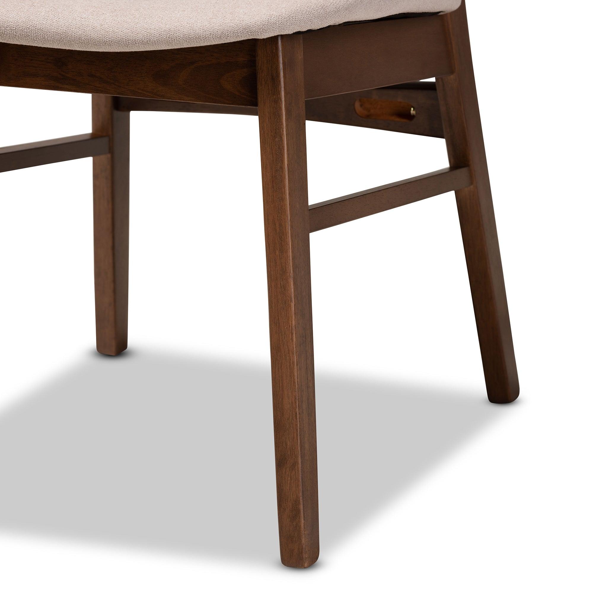 Alston Mid-Century Modern Fabric Upholstered and Finished Wood 5-Piece Dining Set