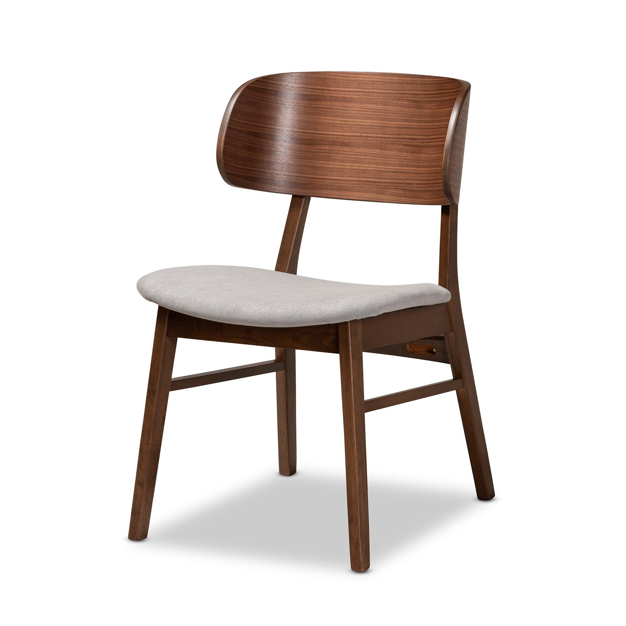Alston Mid-Century Modern Fabric Upholstered and Finished Wood 5-Piece Dining Set