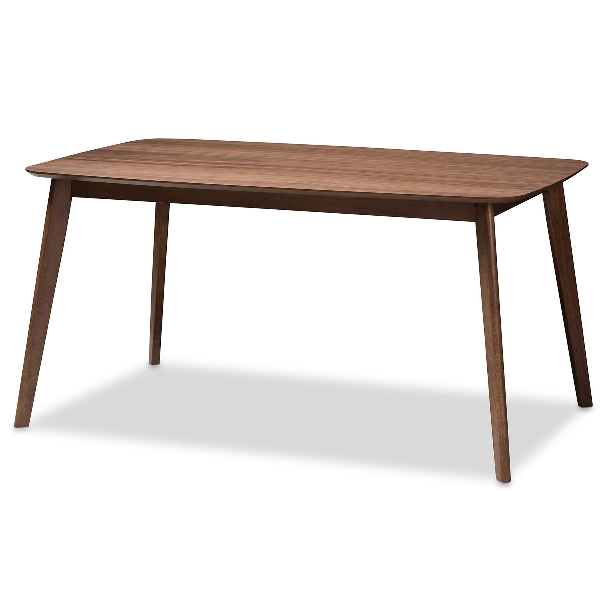 Alston Mid-Century Modern Fabric Upholstered and Finished Wood 5-Piece Dining Set