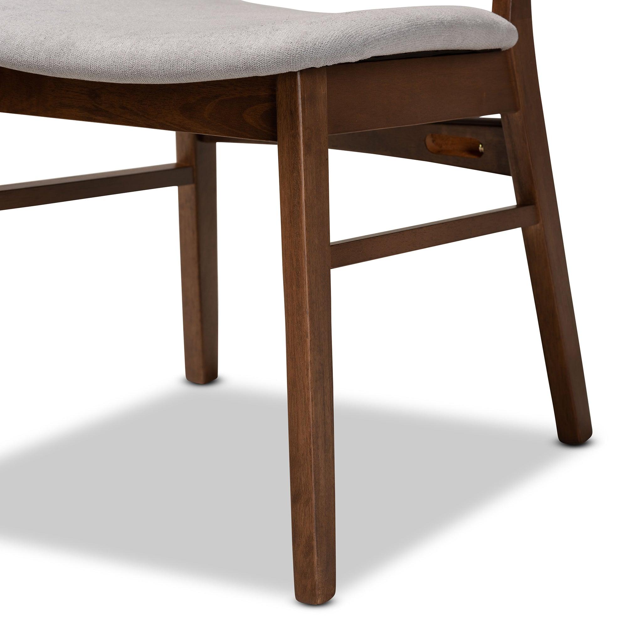 Alston Mid-Century Modern Fabric Upholstered and Finished Wood 5-Piece Dining Set