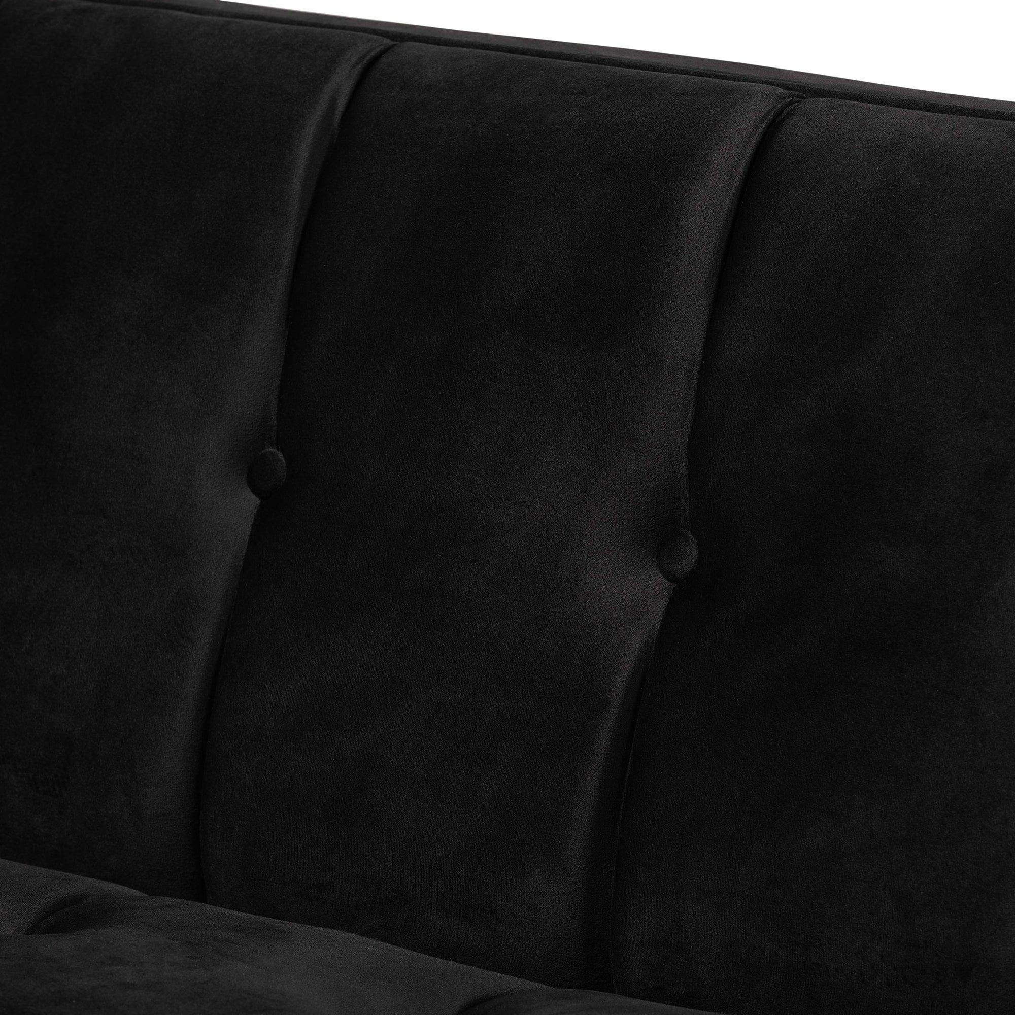 Ambra Glam and Luxe Velvet Upholstered and Button Tufted Sofa