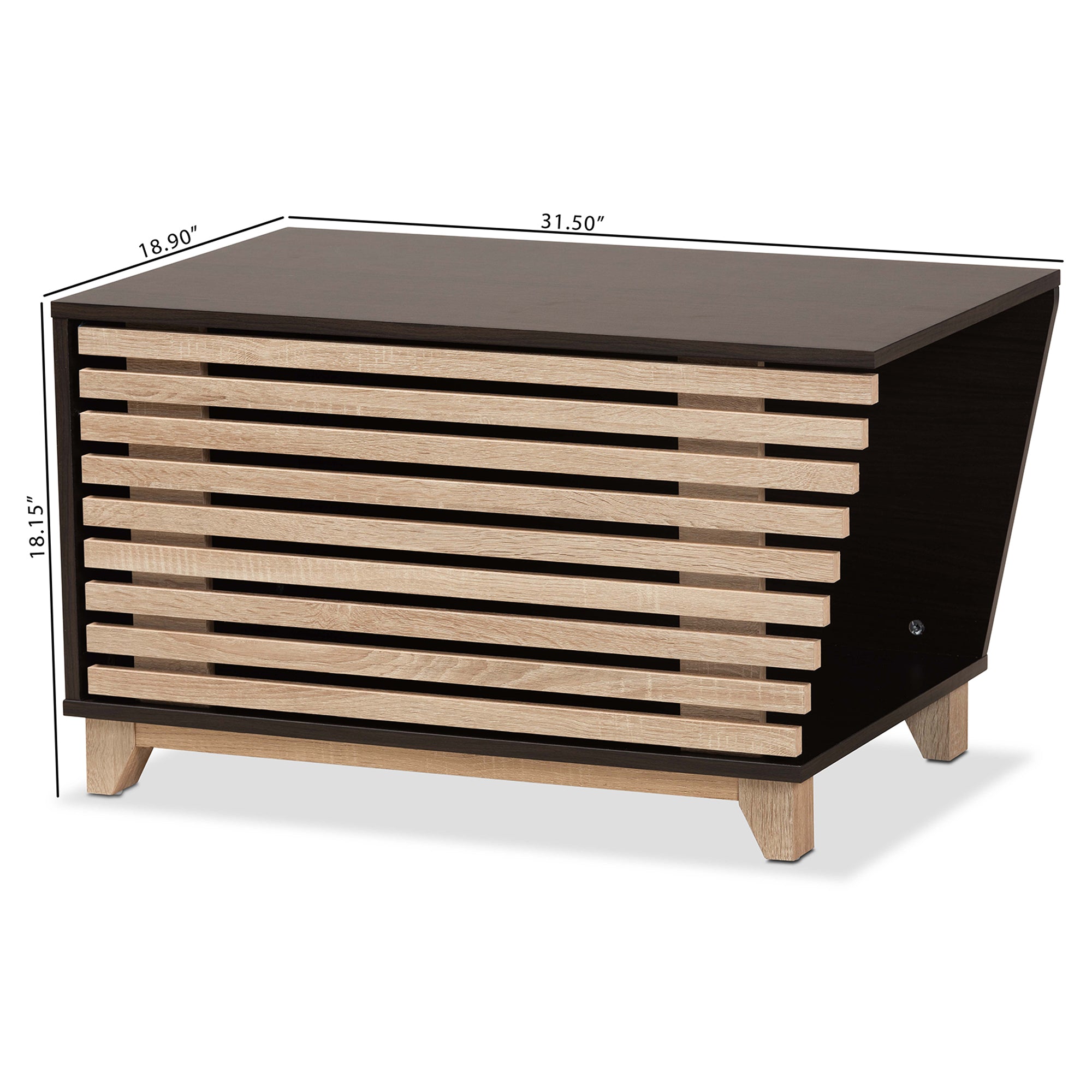 Eckhart Modern and Contemporary Two-Tone and Finished Wood Cat Litter Box Cover House