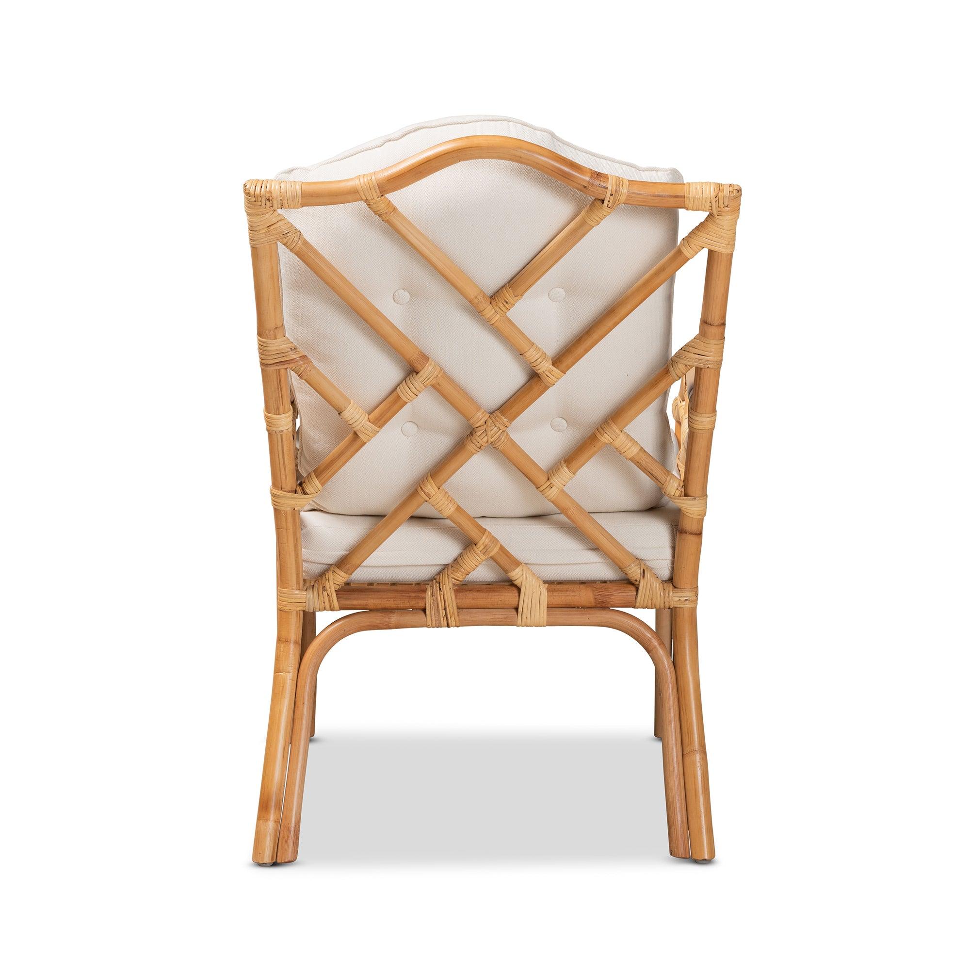 Bali & Pari Sonia Modern and Contemporary Finished Rattan Armchair