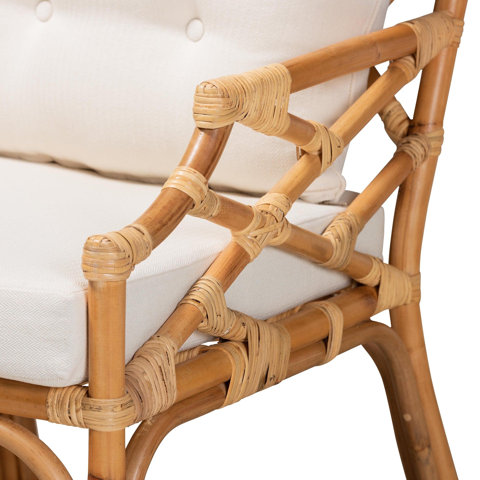 Bali & Pari Sonia Modern and Contemporary Finished Rattan Armchair