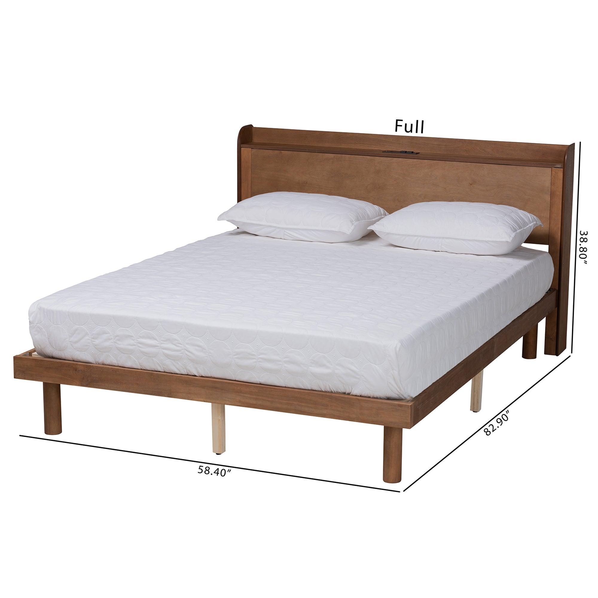 Decker Mid-Century Modern Transitional Finished Wood Platform Bed