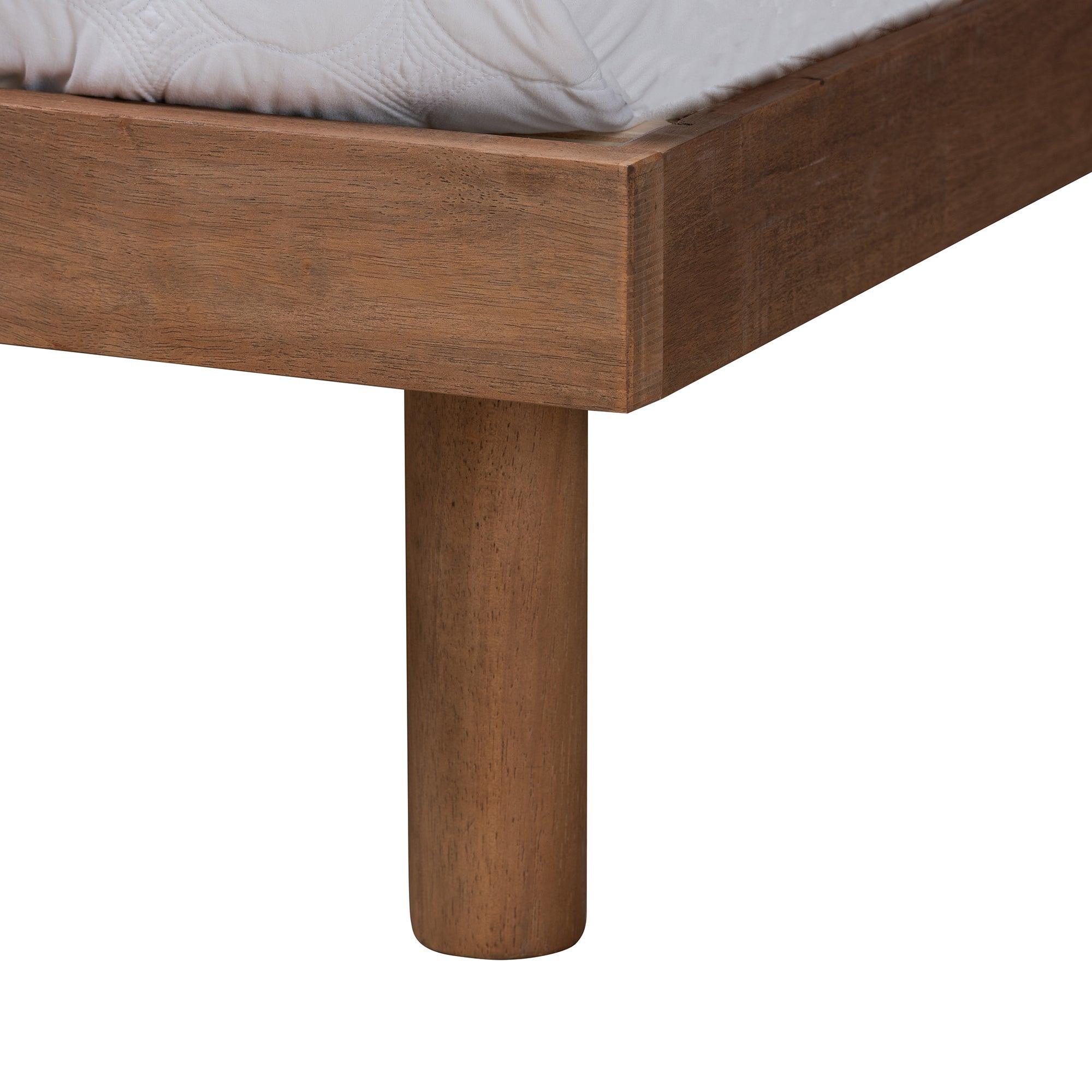 Decker Mid-Century Modern Transitional Finished Wood Platform Bed