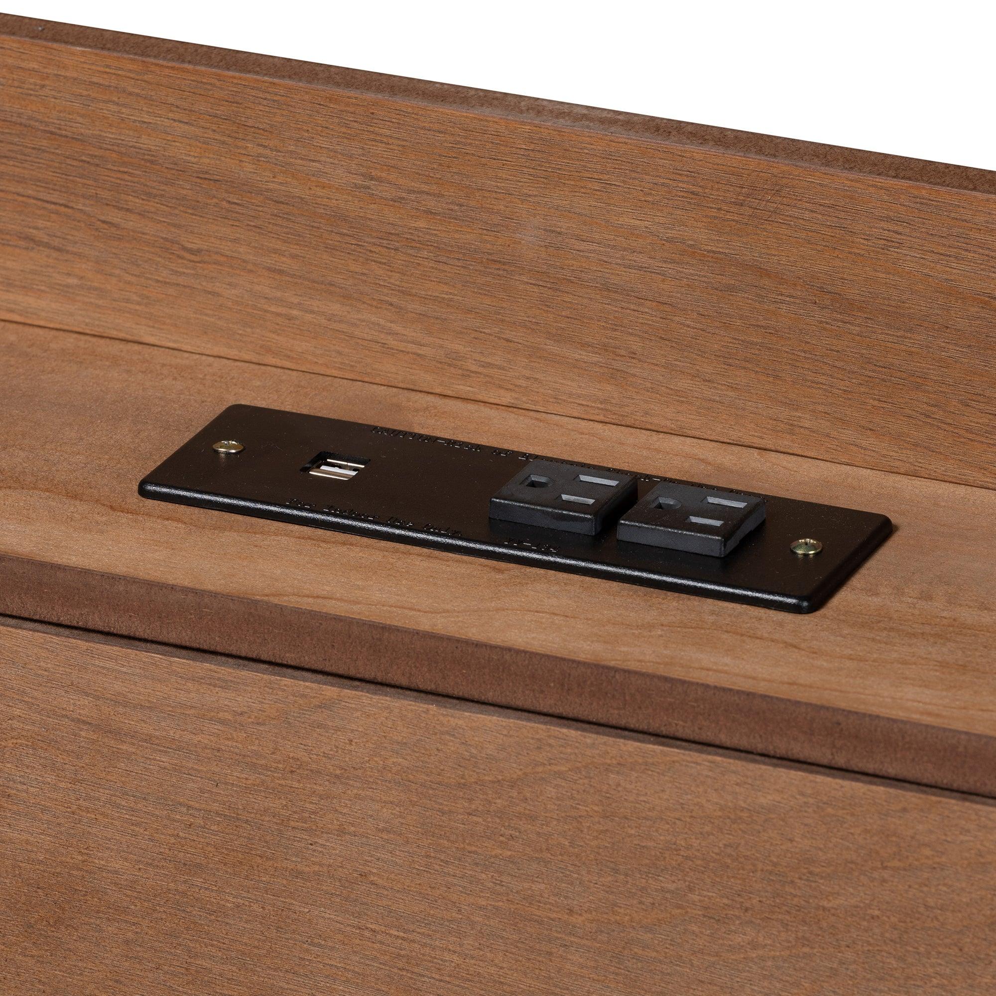 Decker Mid-Century Modern Transitional Finished Wood Platform Bed