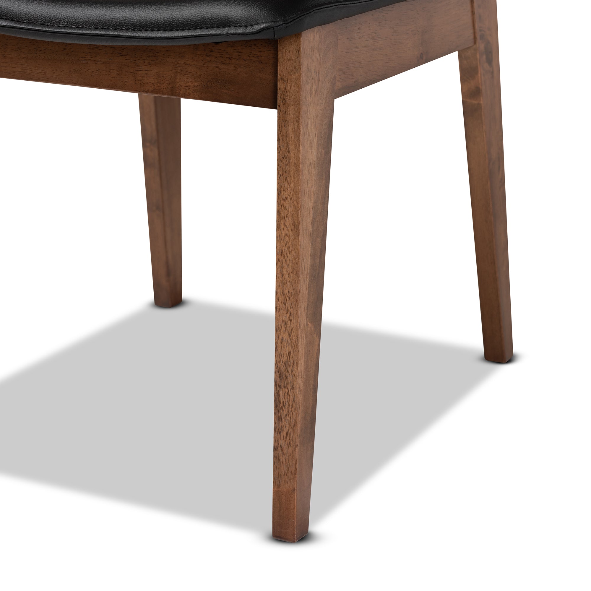 Afton Mid-Century Modern Faux Leather Upholstered and Finished Wood 7-Piece Dining Set