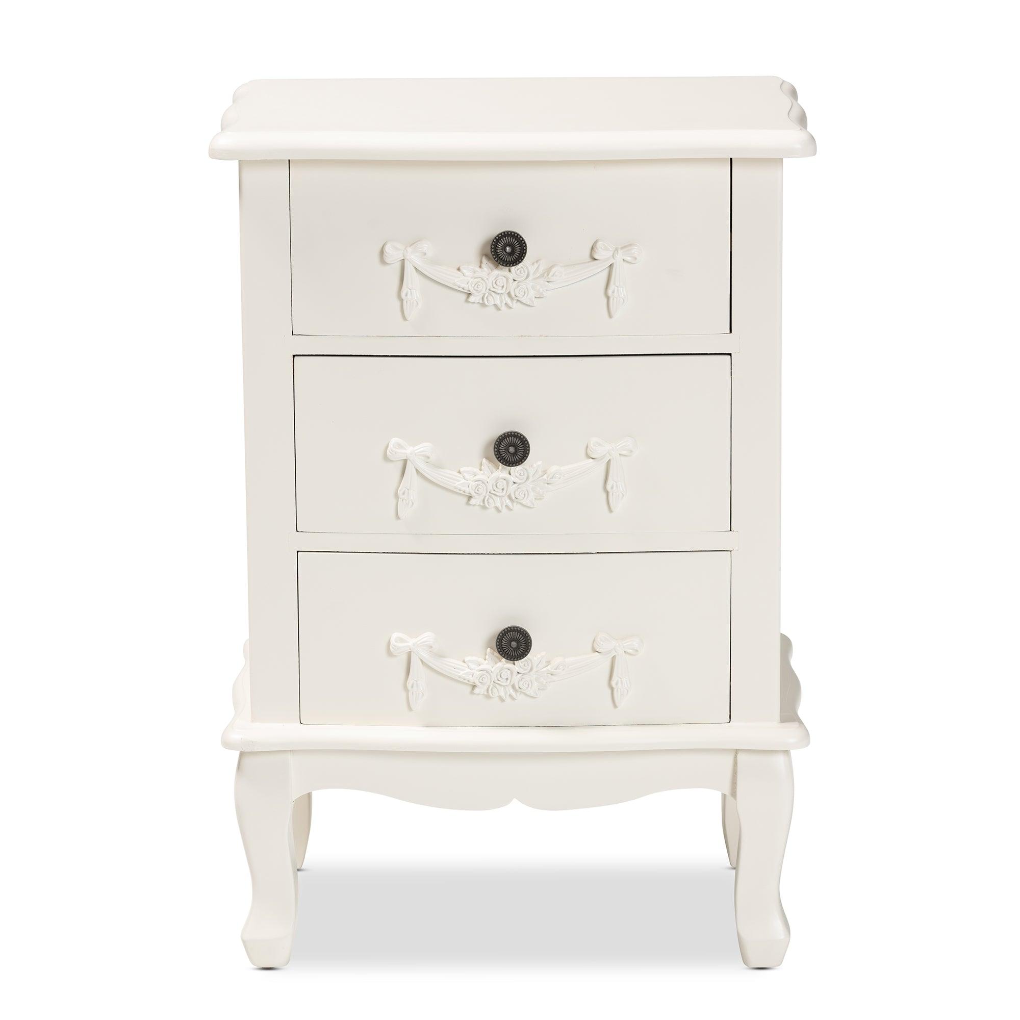 Callen Classic and Traditional Finished Wood 3-Drawer End Table