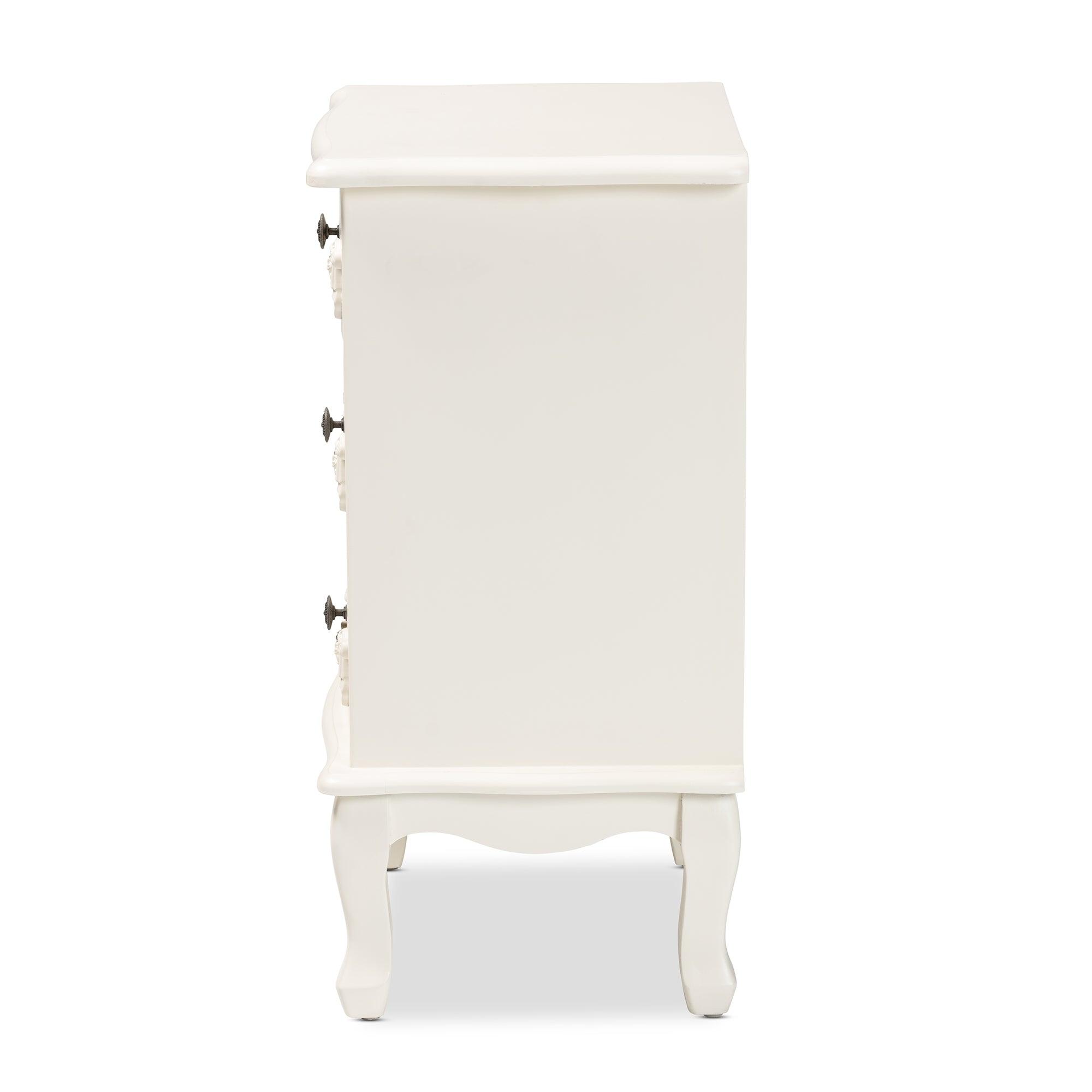 Callen Classic and Traditional Finished Wood 3-Drawer End Table