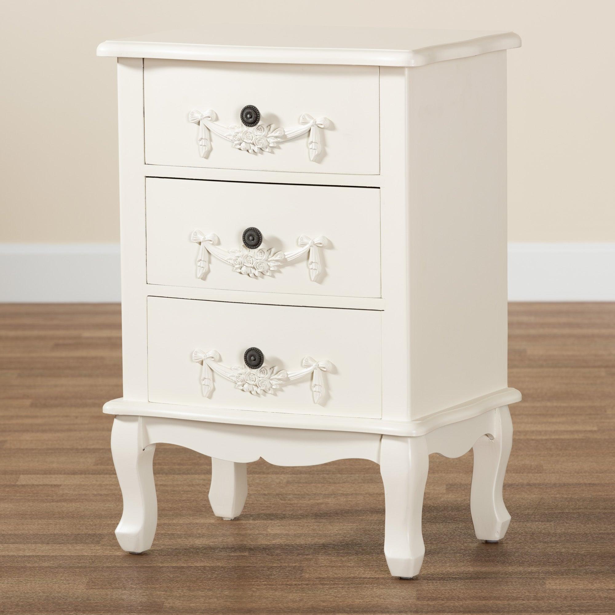 Callen Classic and Traditional Finished Wood 3-Drawer End Table