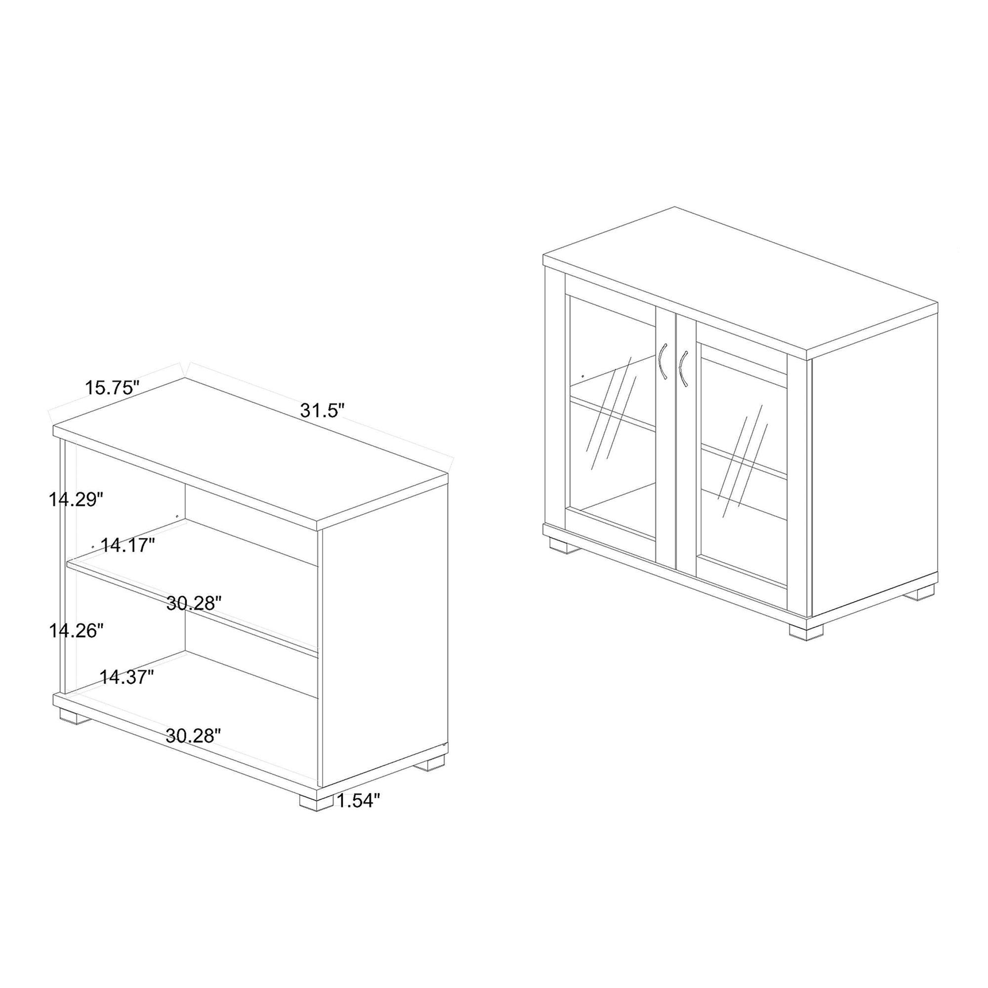 Zentra Modern and Contemporary Finished Wood 2-Door Storage Cabinet