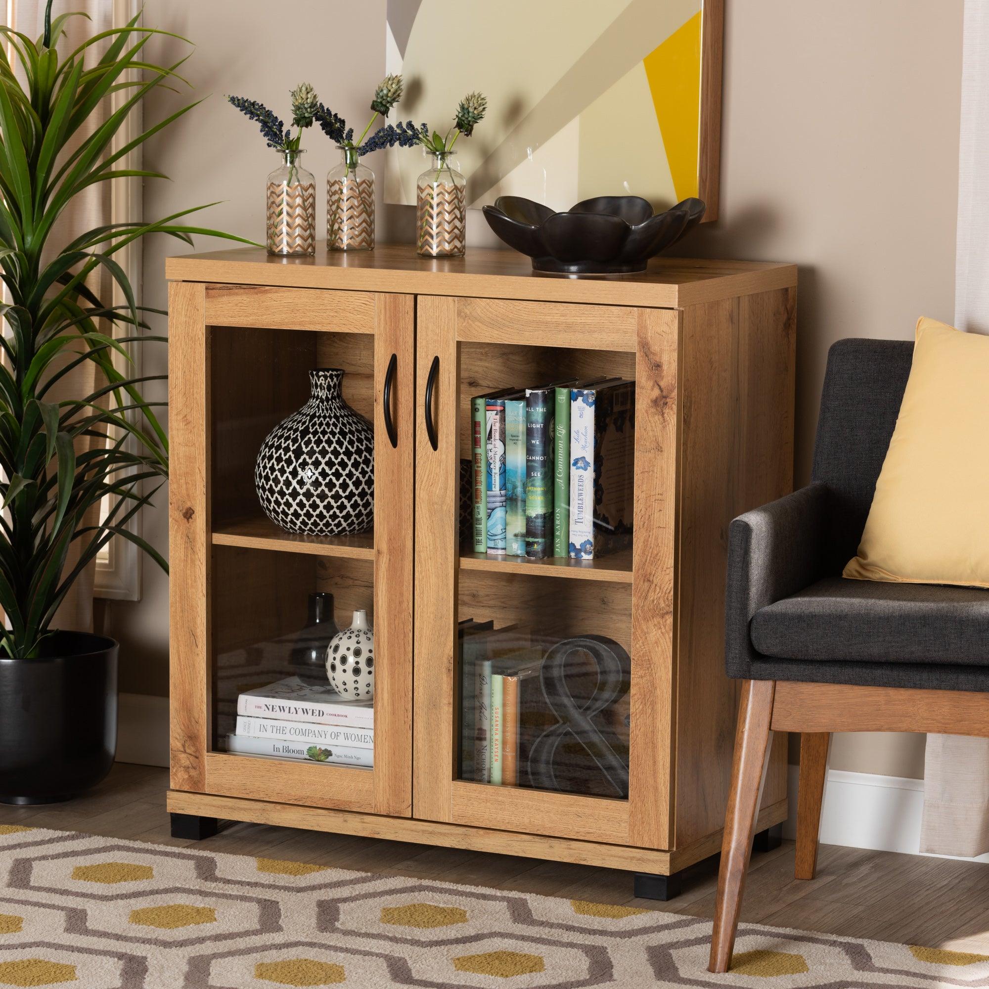 Zentra Modern and Contemporary Finished Wood 2-Door Storage Cabinet