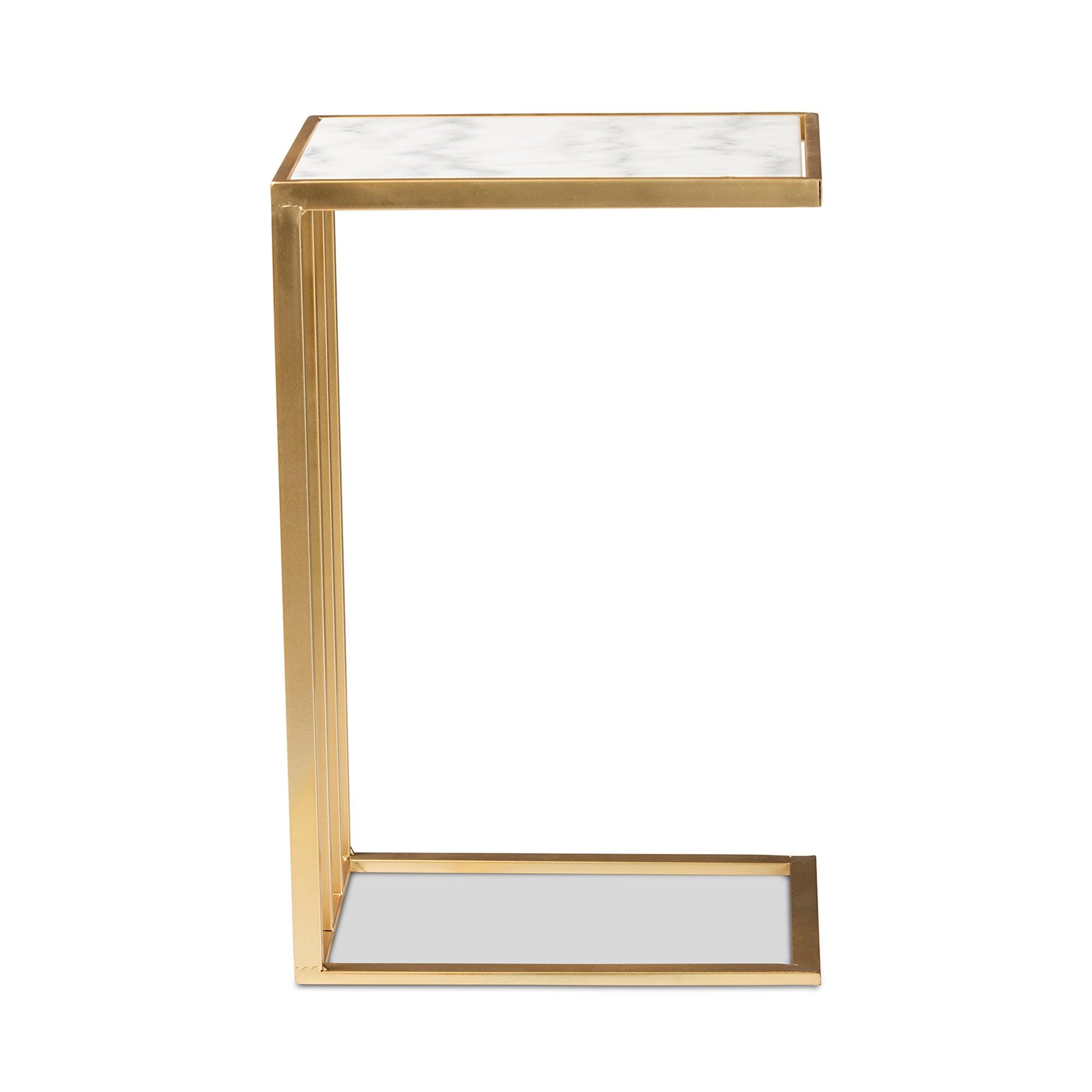 Parkin Modern and Contemporary Finished Metal C Shaped End Table