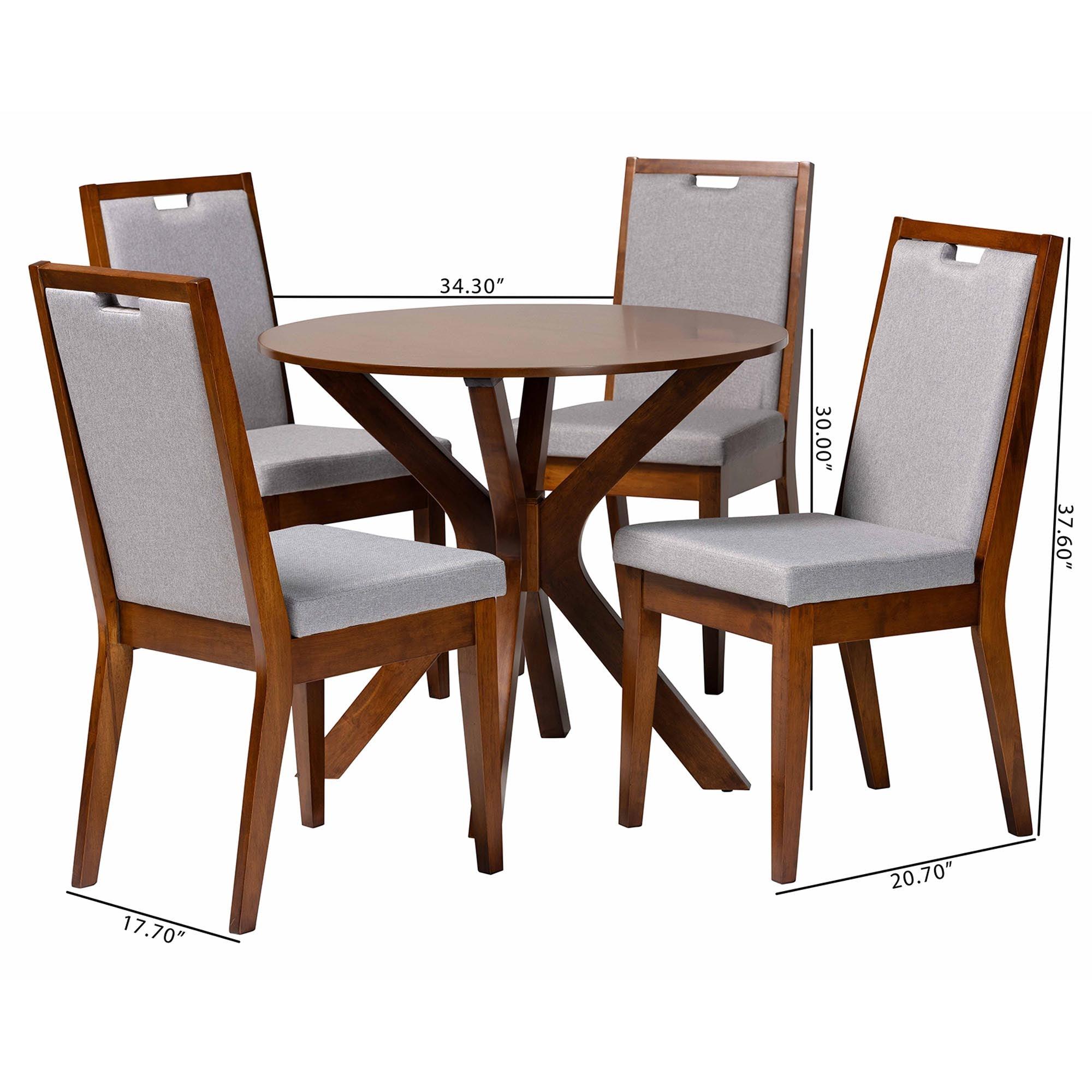 Eira Modern and Wood 5-Piece Dining Set