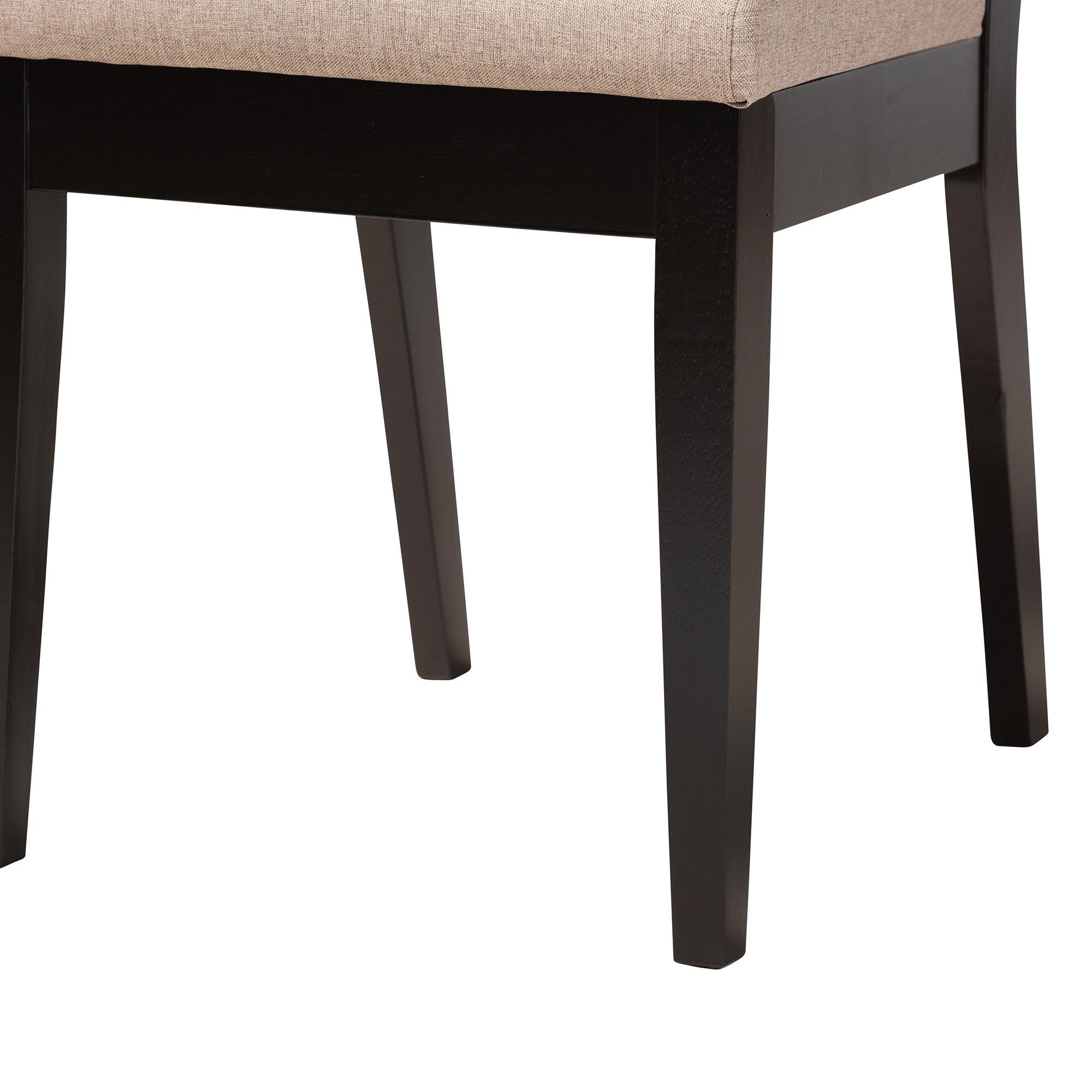 Kai Modern Sand Fabric and Finished Wood 5-Piece Dining Set