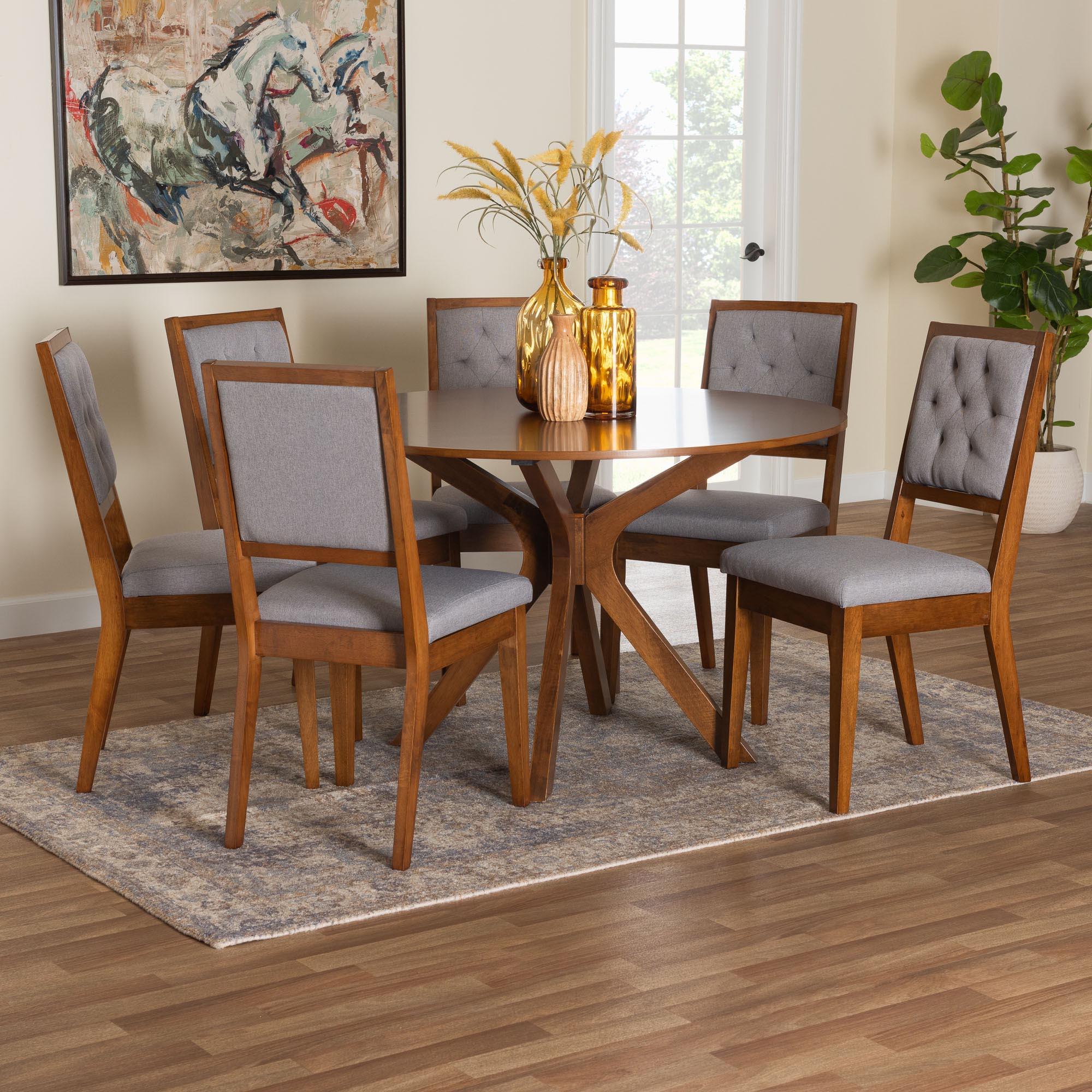 Mana Modern and Wood 7-Piece Dining Set