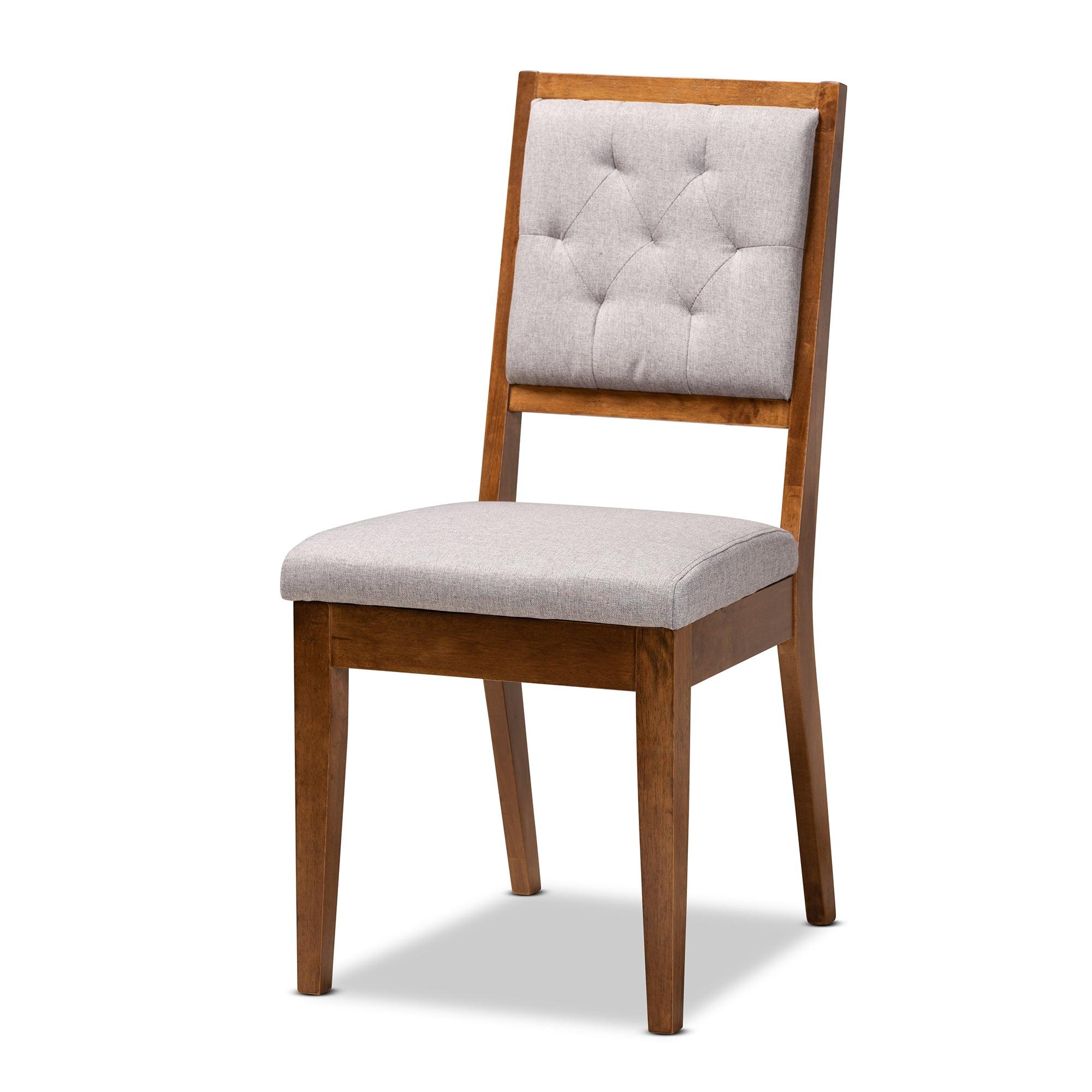 Suvi Modern and Contemporary Fabric Upholstered and Finished Wood 5-Piece Dining Set